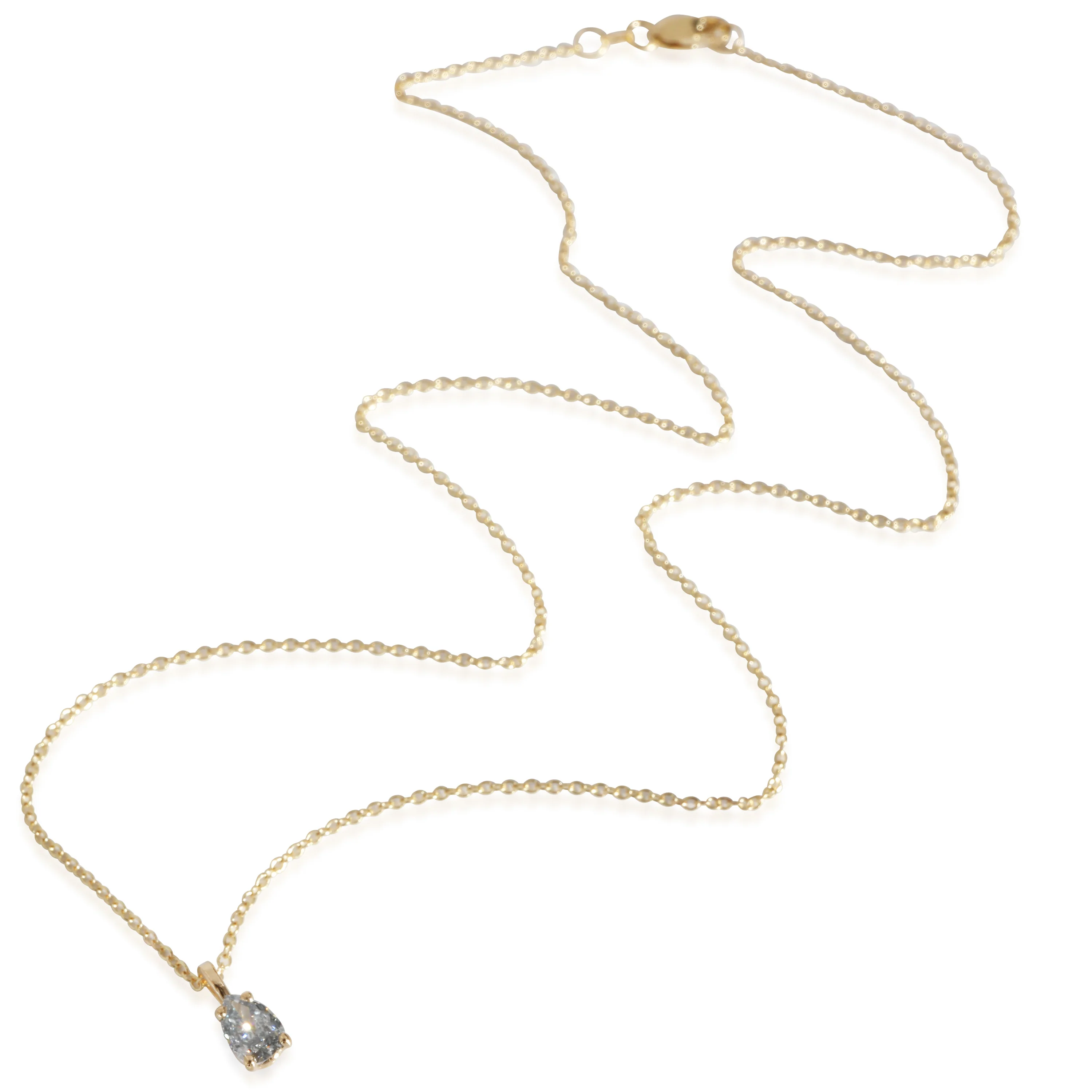 Fancy Greyish Blue Pear Shape Diamond Necklace in 14K Yellow Gold (0.50 CT SI2) - Image 2