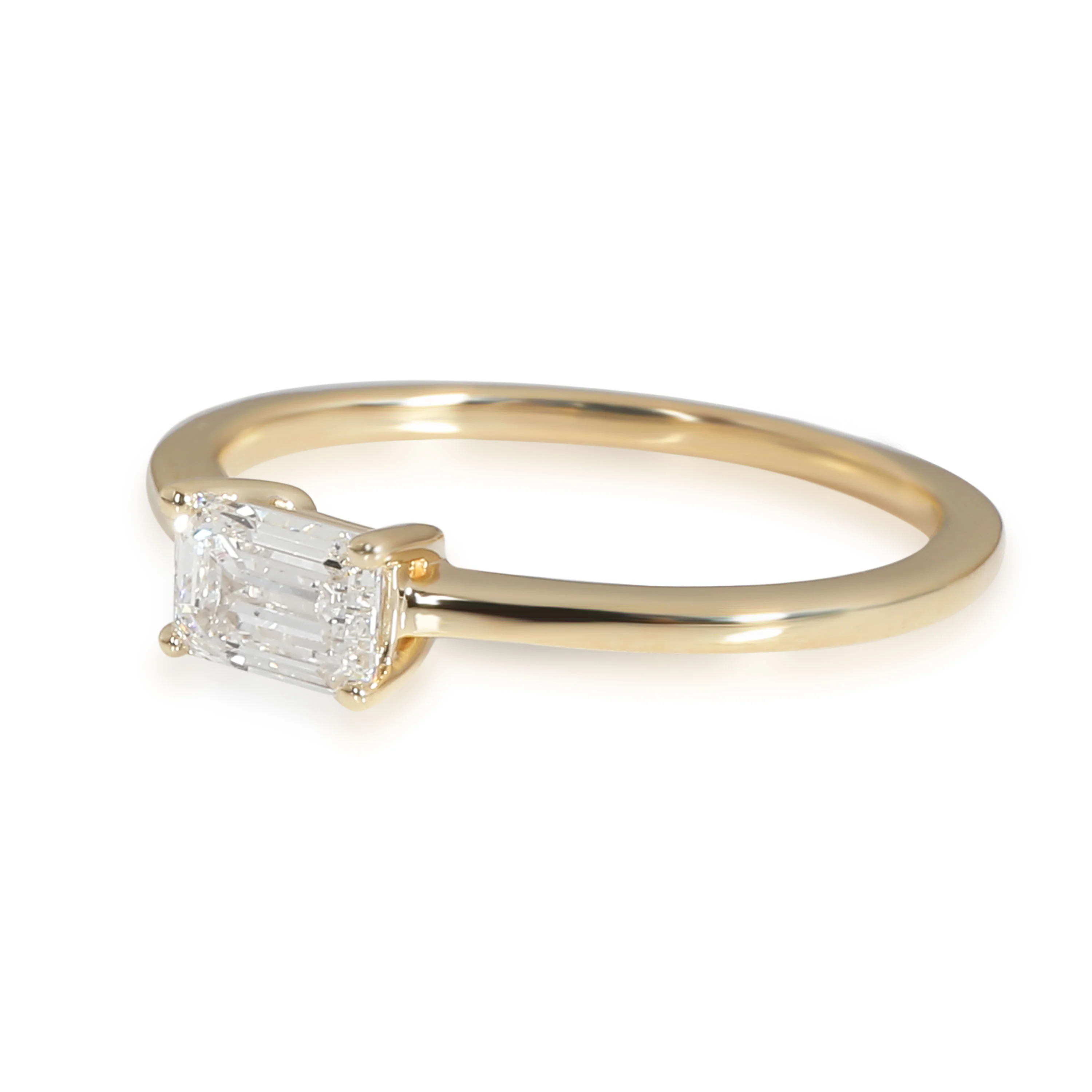 East/West Emerald Cut Diamond Ring in 14K Yellow Gold (0.61 ct F/SI1) - Image 2