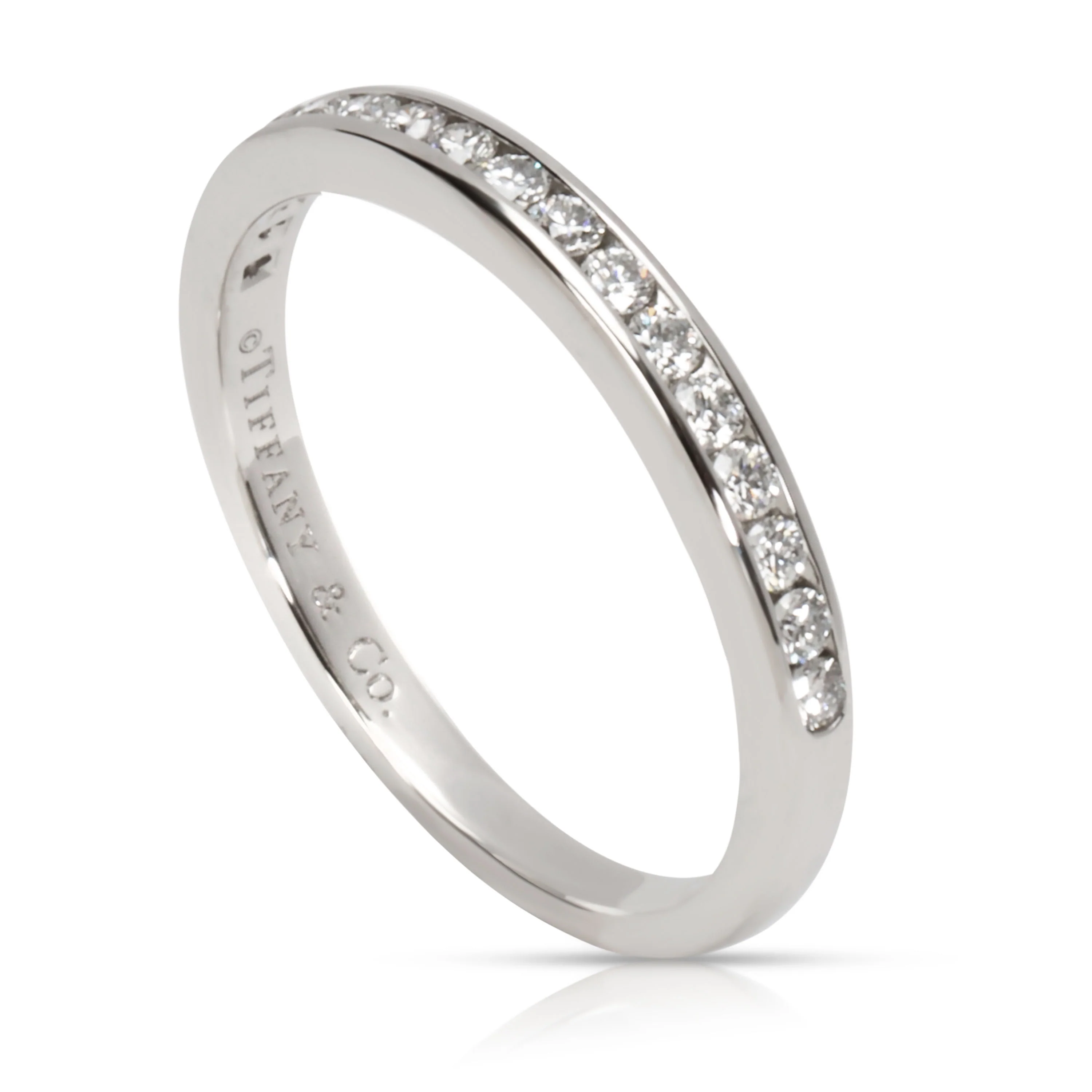 Tiffany & Co. Half Eternity Channel Set Diamond Wedding Band, Platinum 0.21 Ctw - Image 3