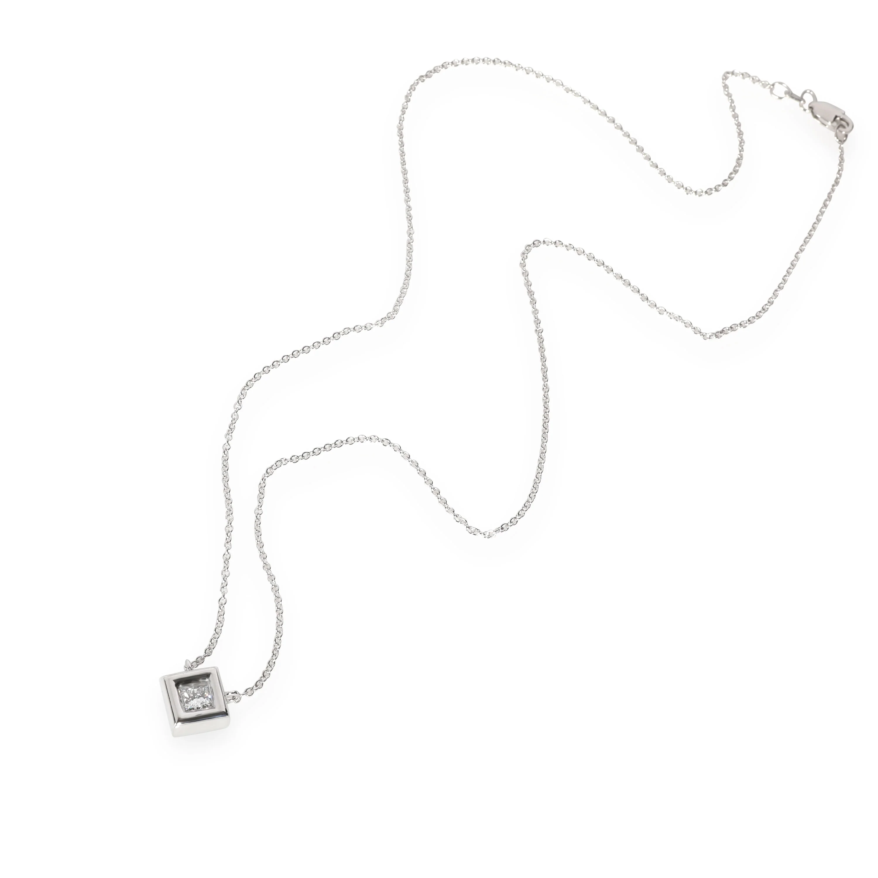 GIA Certified Princess Cut Diamond Pendant in 14K White Gold (0.31 ct D/VVS2) - Image 2
