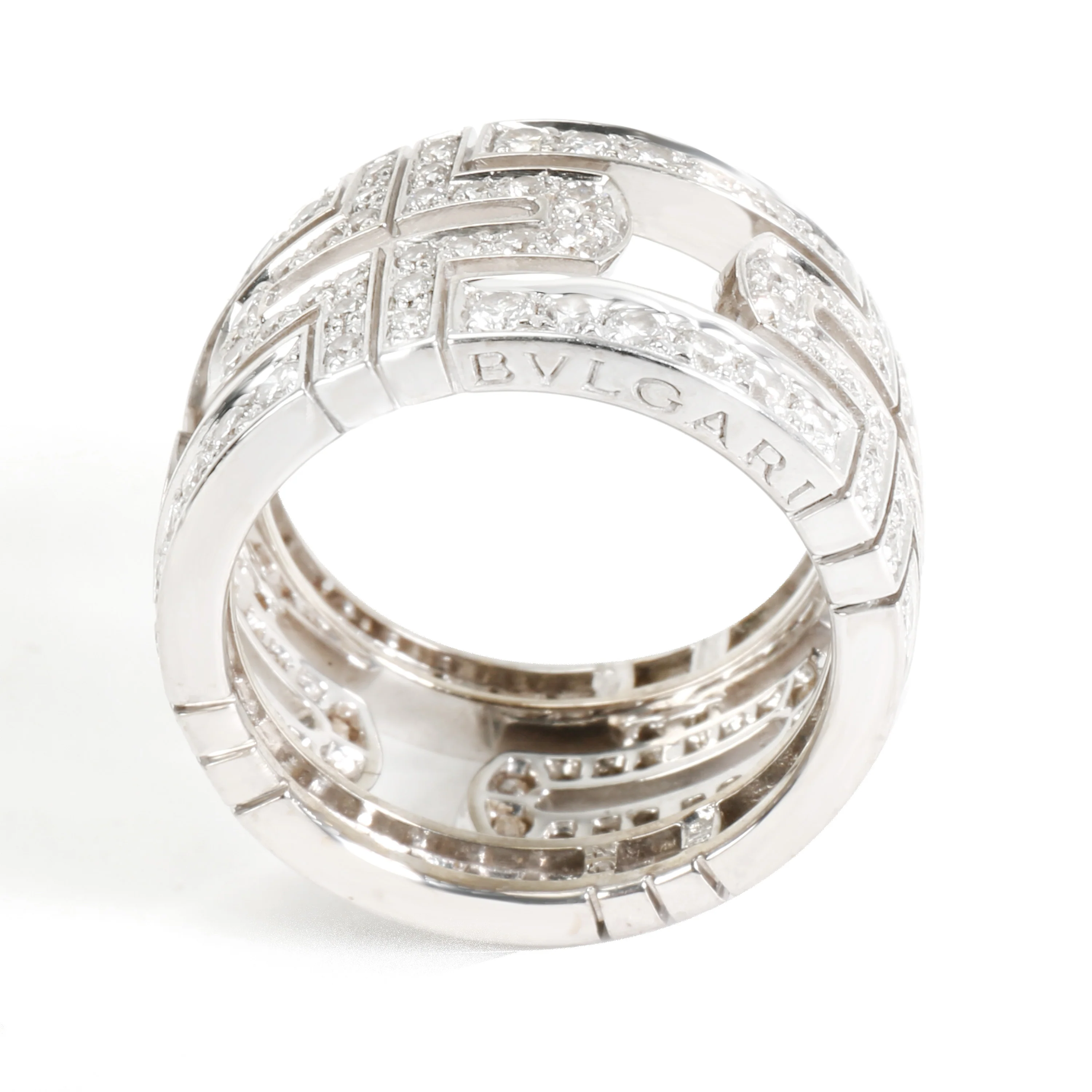 Parentesi Pave Diamond Band in 18K White Gold 1 1/2 Ctw - Image 2