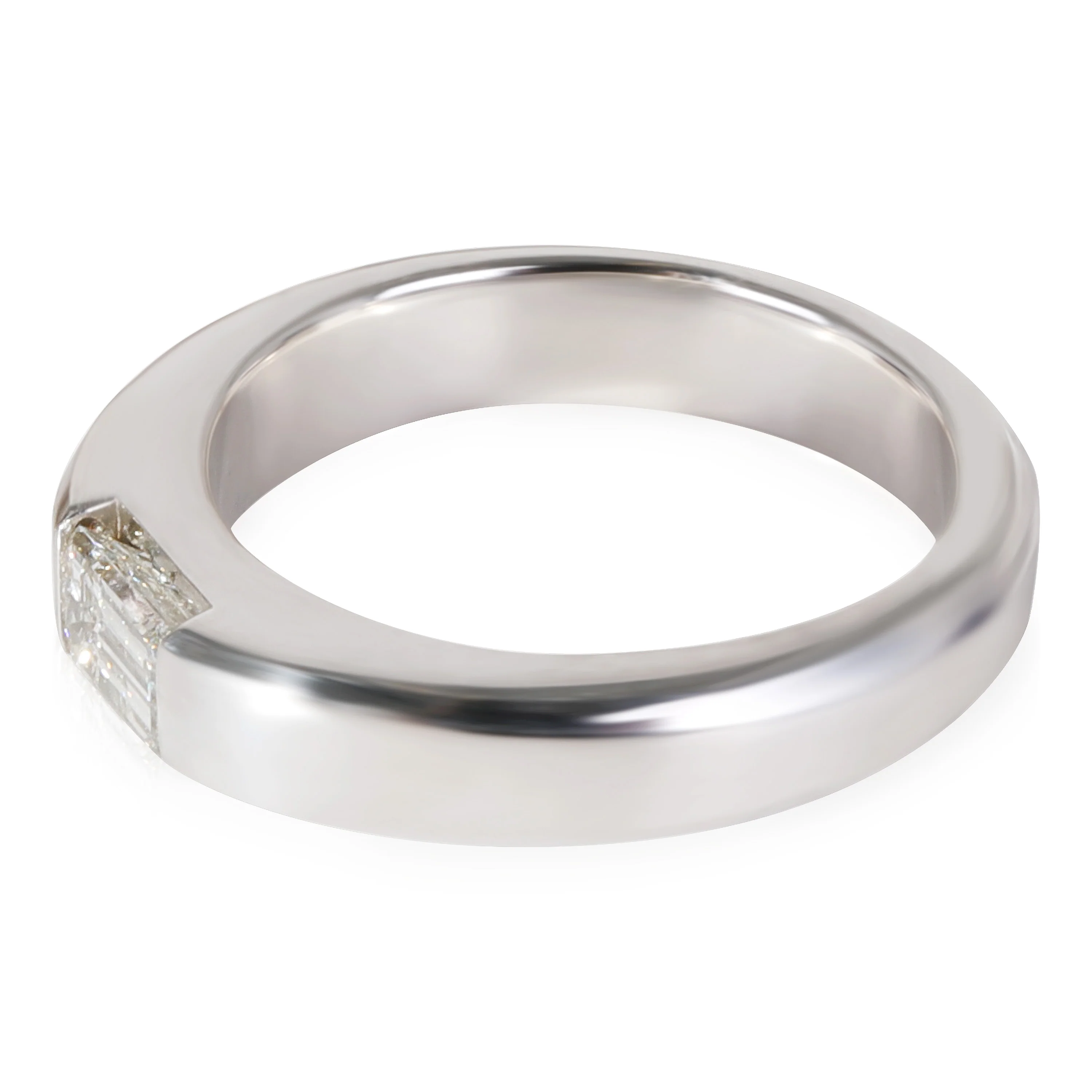 Solitaire Ring GIA Certified 0.50 Ct Emerald East to West, 14K White Gold - Image 2