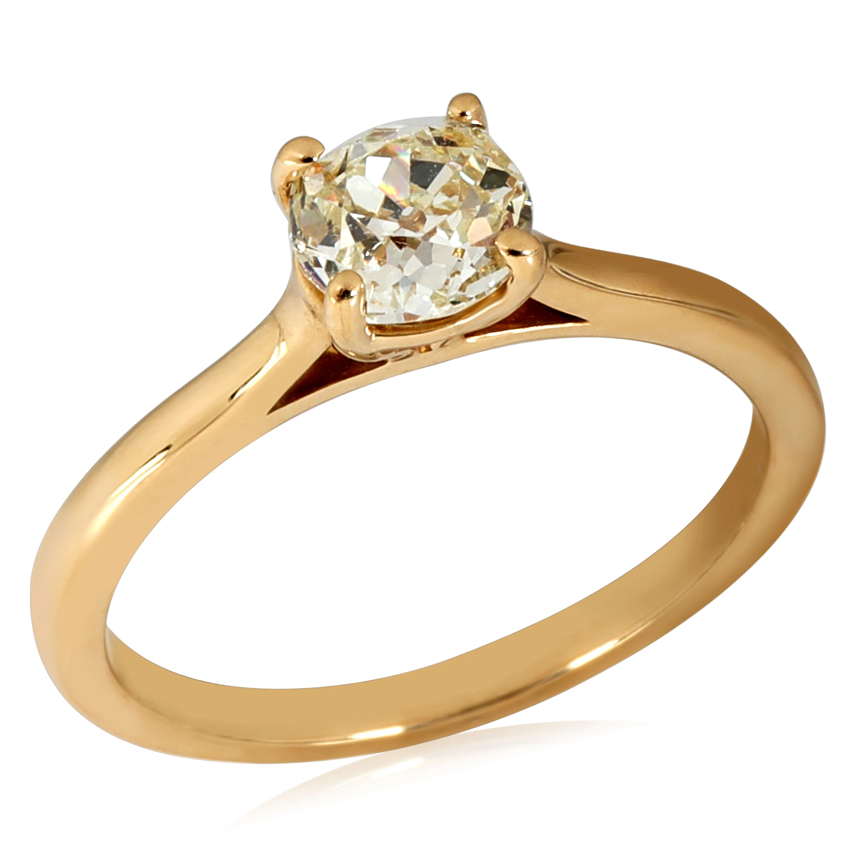 GIA Certified Old Mine Cut Diamond Engagement Ring in 14K Yellow Gold 0.79 CTW - Image 3