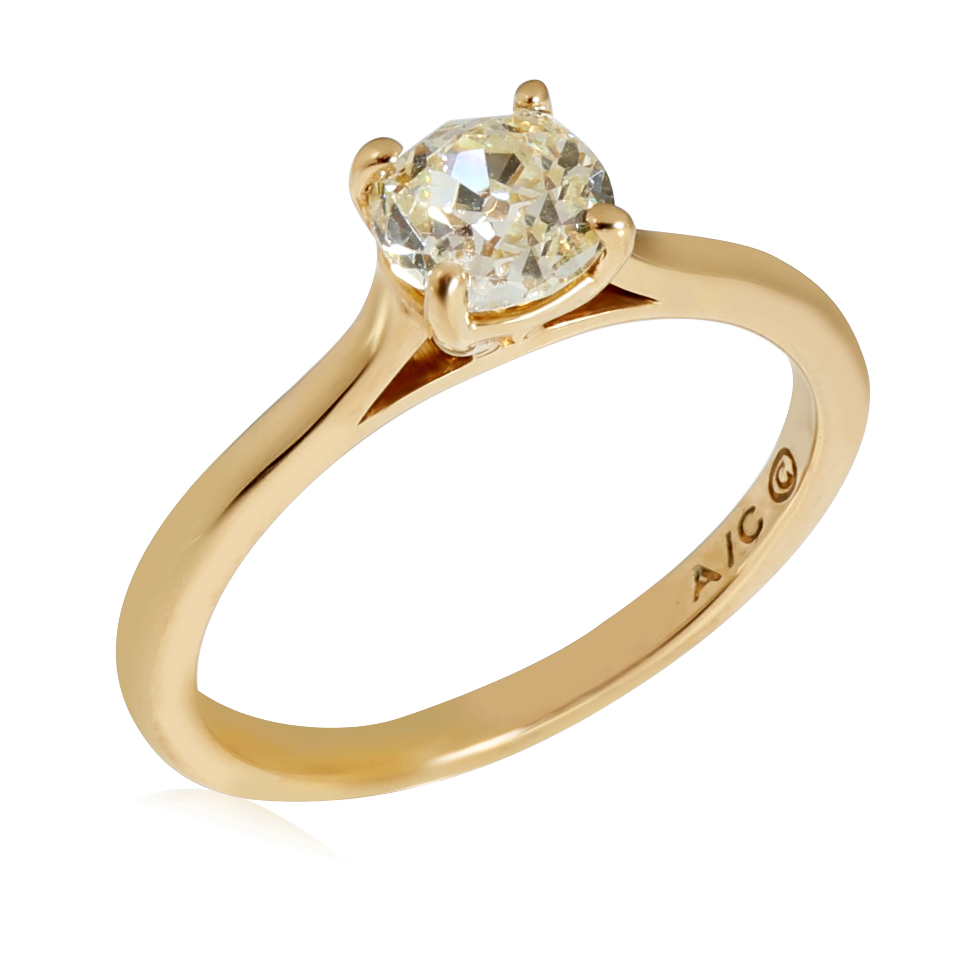 GIA Certified Old Mine Cut Diamond Engagement Ring in 14K Yellow Gold 0.79 CTW - Image 5