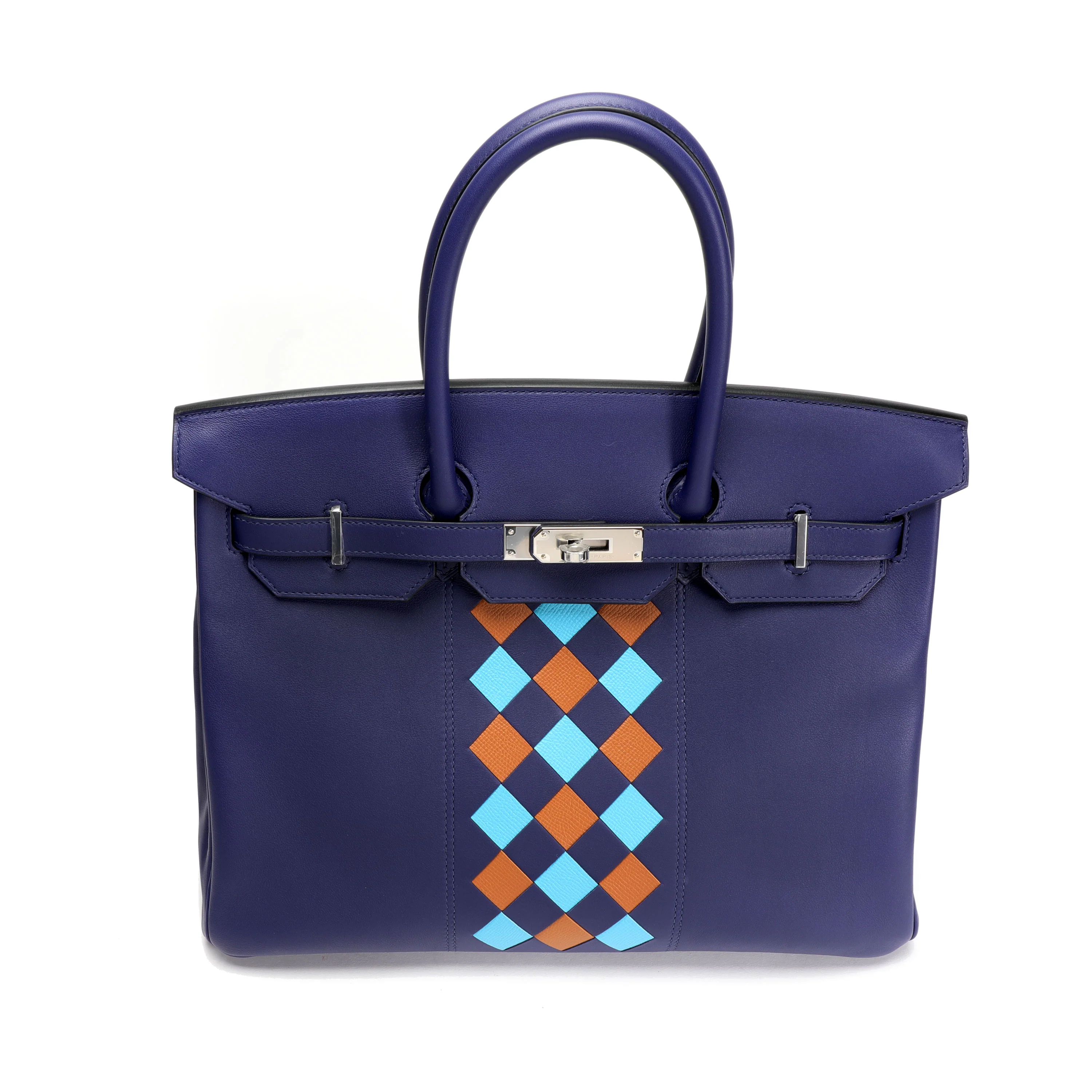 Hermès Limited Edition Bleu Encre Swift & Epsom Tressage Birkin 35 with PHW