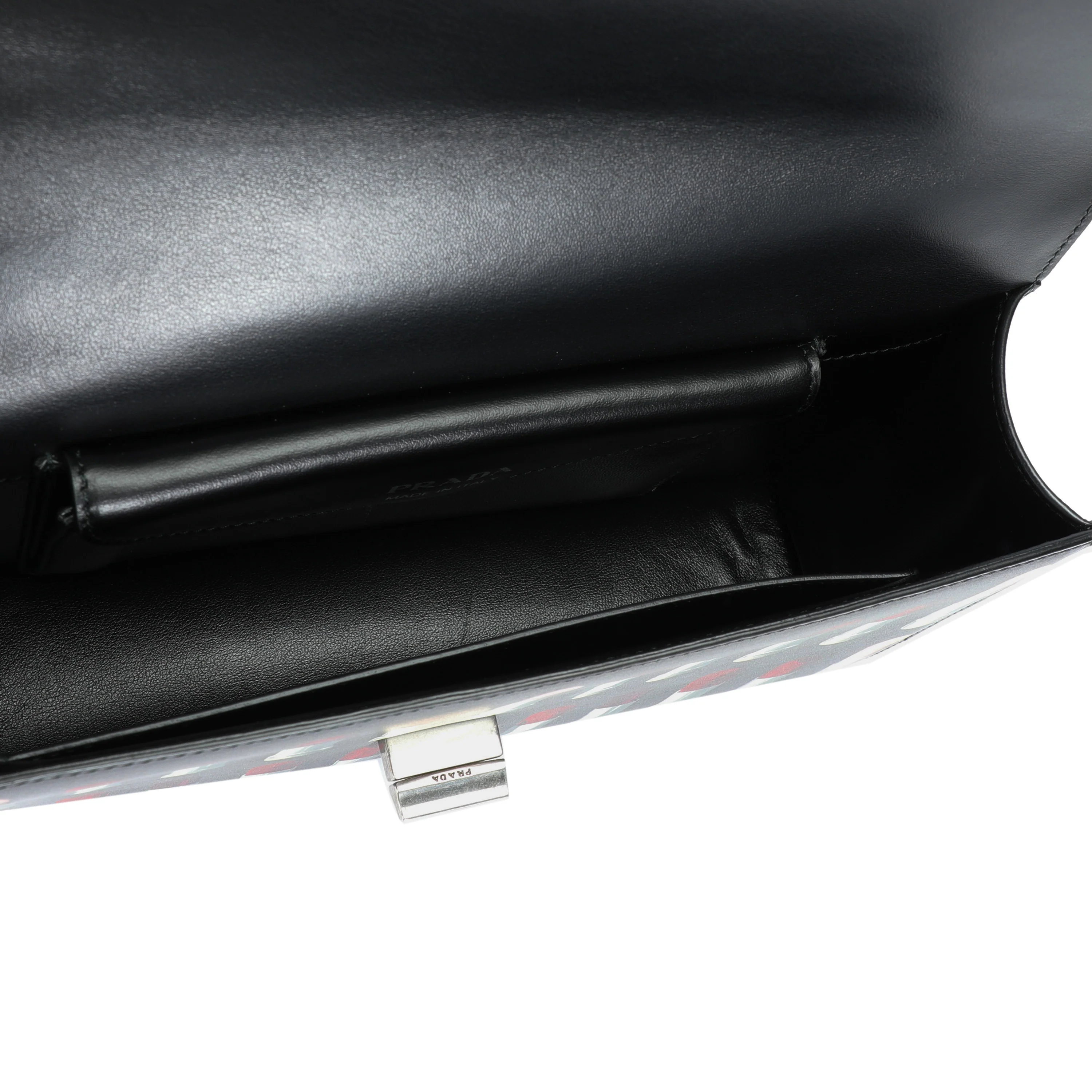 Black Floral & Lipstick Print Leather Séverine Bag - Image 7