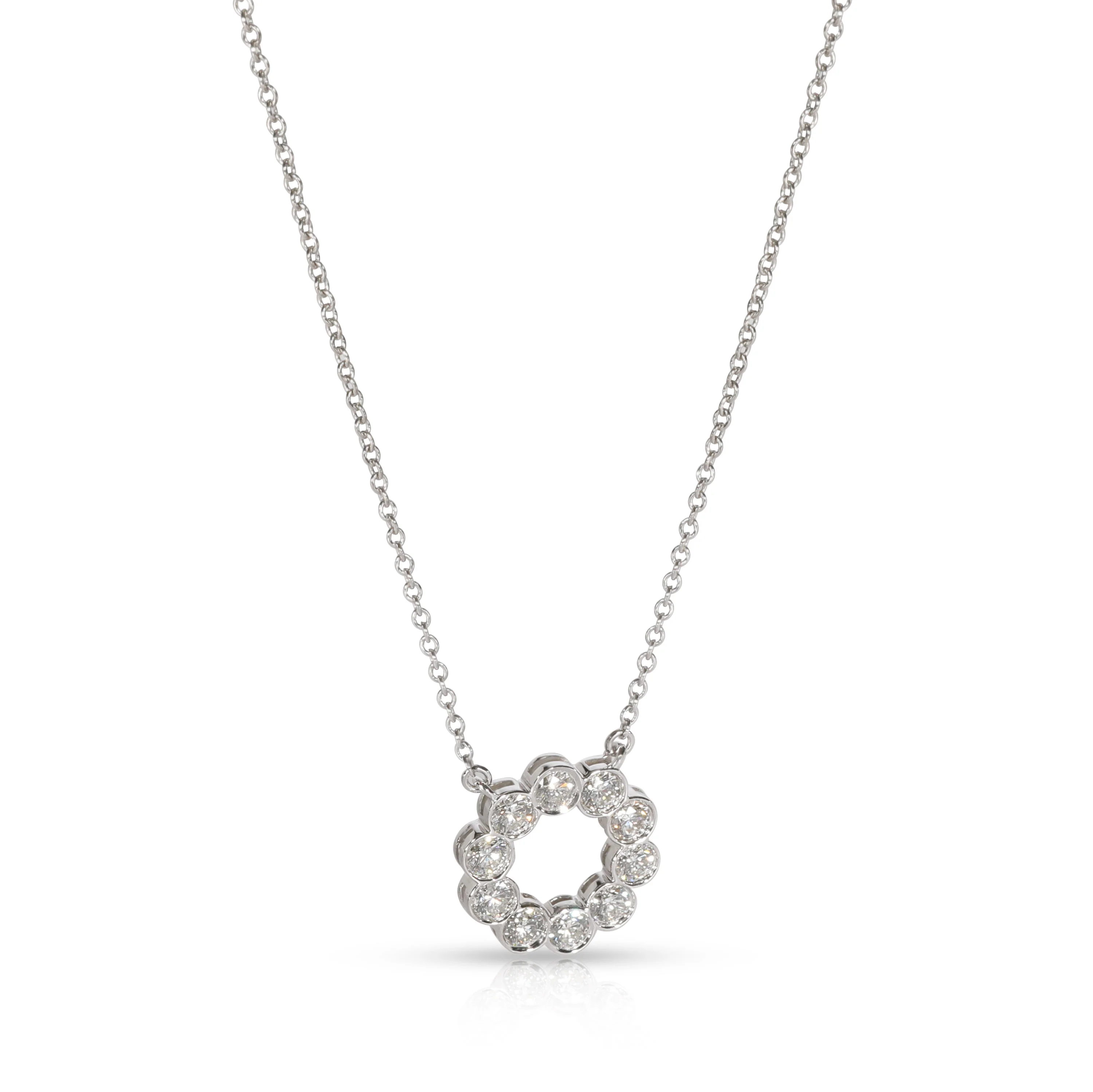 Tiffany & Co. Jazz Circle Diamond Necklace in Platinum 0.90 CTW