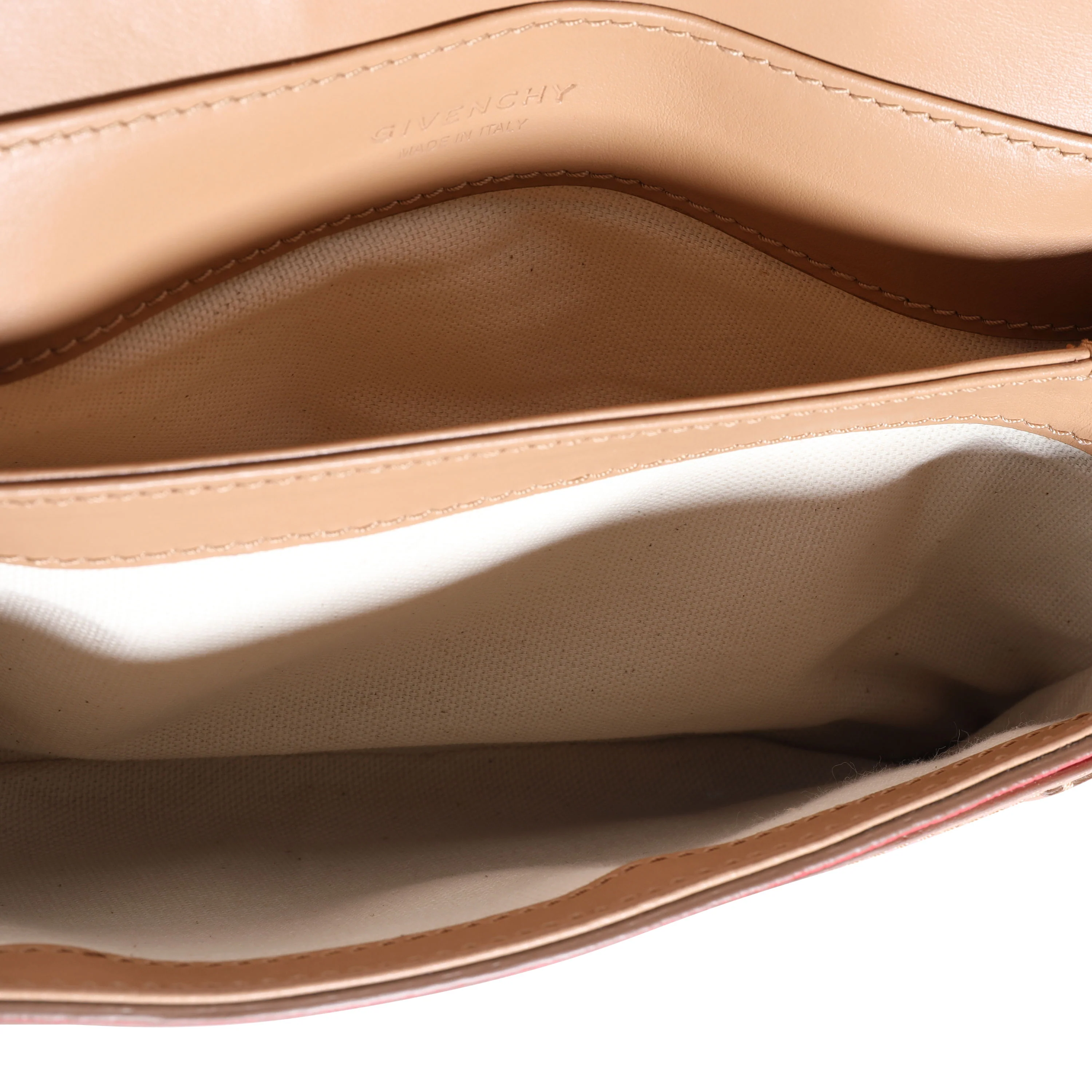 Beige & Red Leather Duetto Crossbody Bag - Image 6