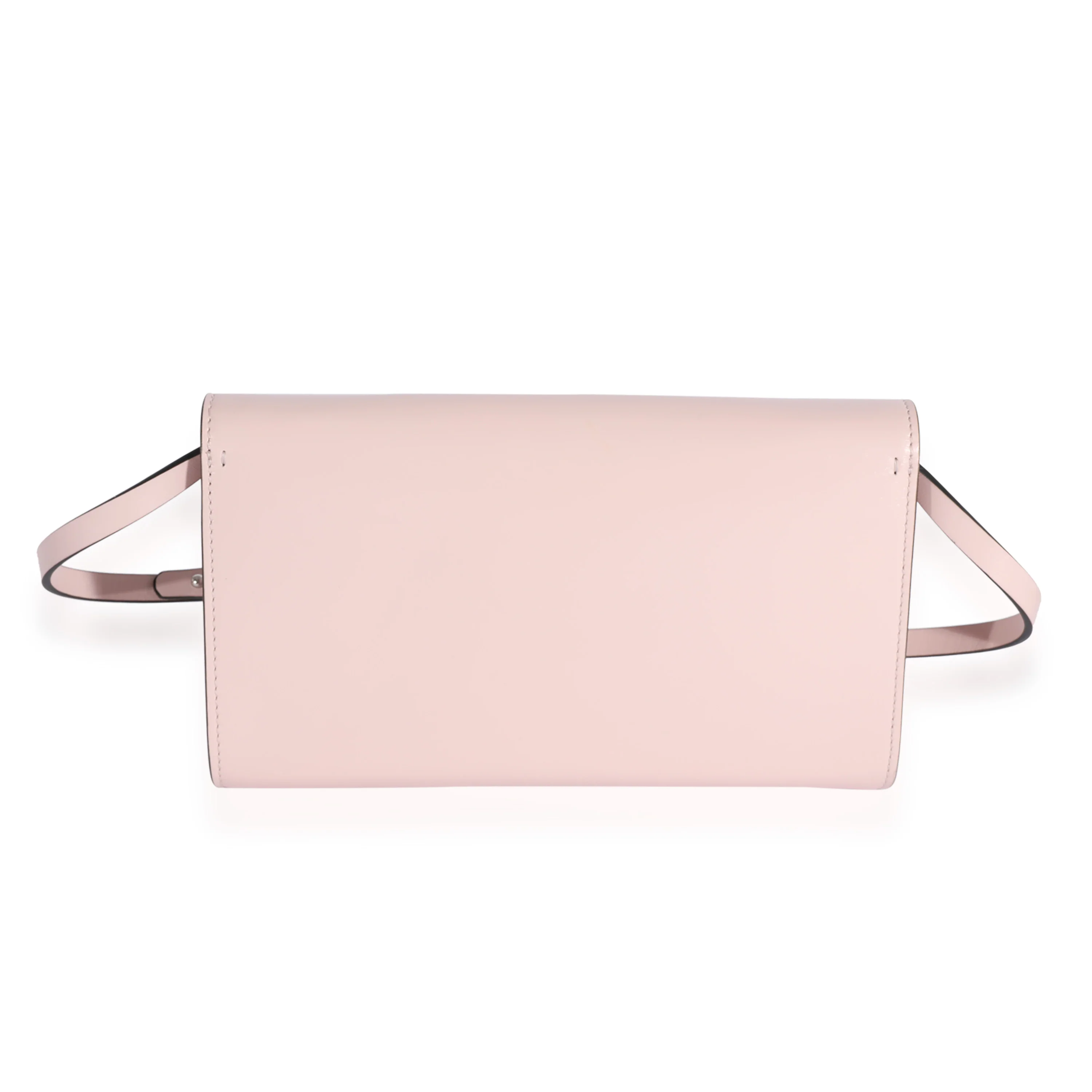 Valentino Pale Pink Leather VCase Crystal Logo Clutch - Image 4