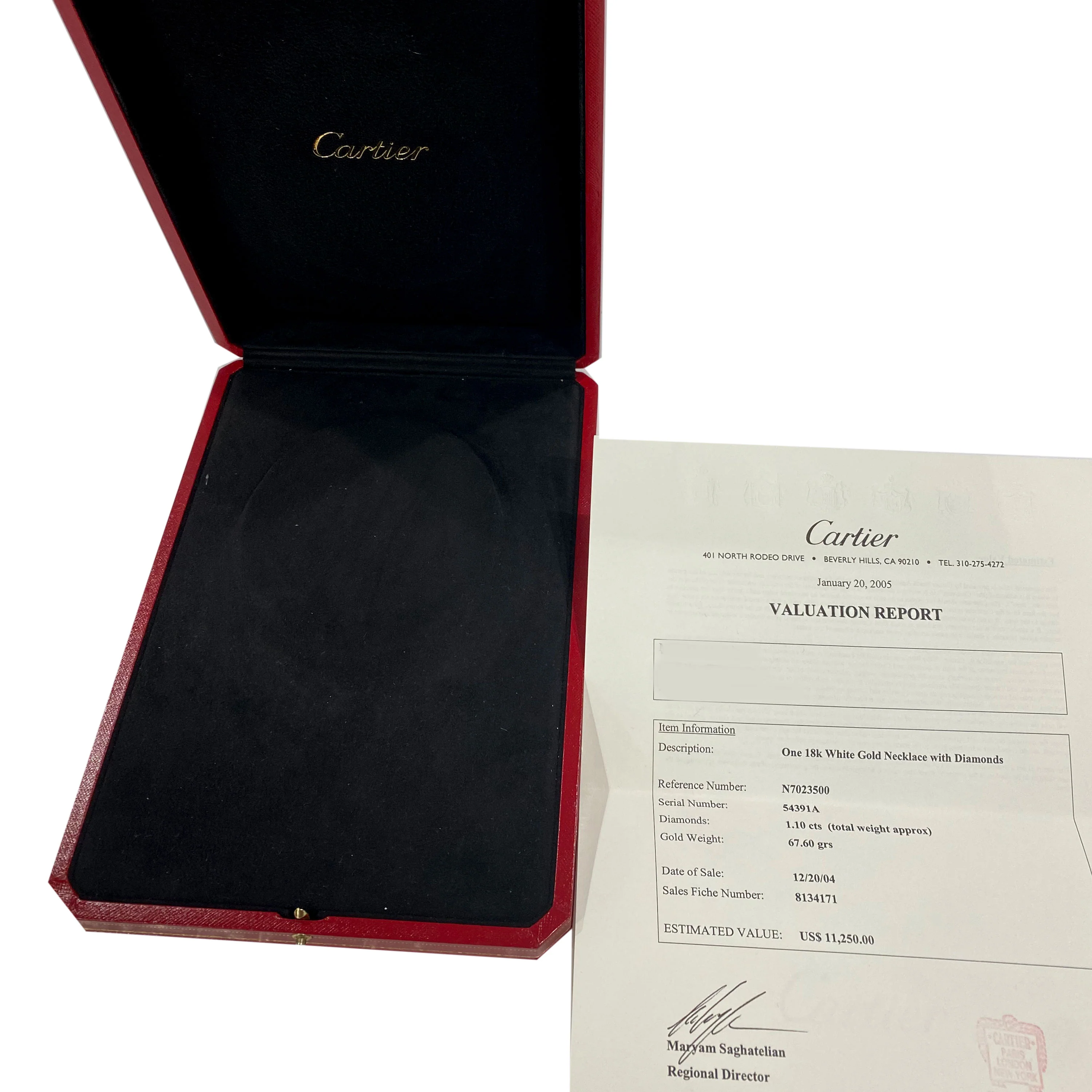 Cartier Agrafe Diamond Necklace in 18K White Gold 1.10 CTW - Image 4