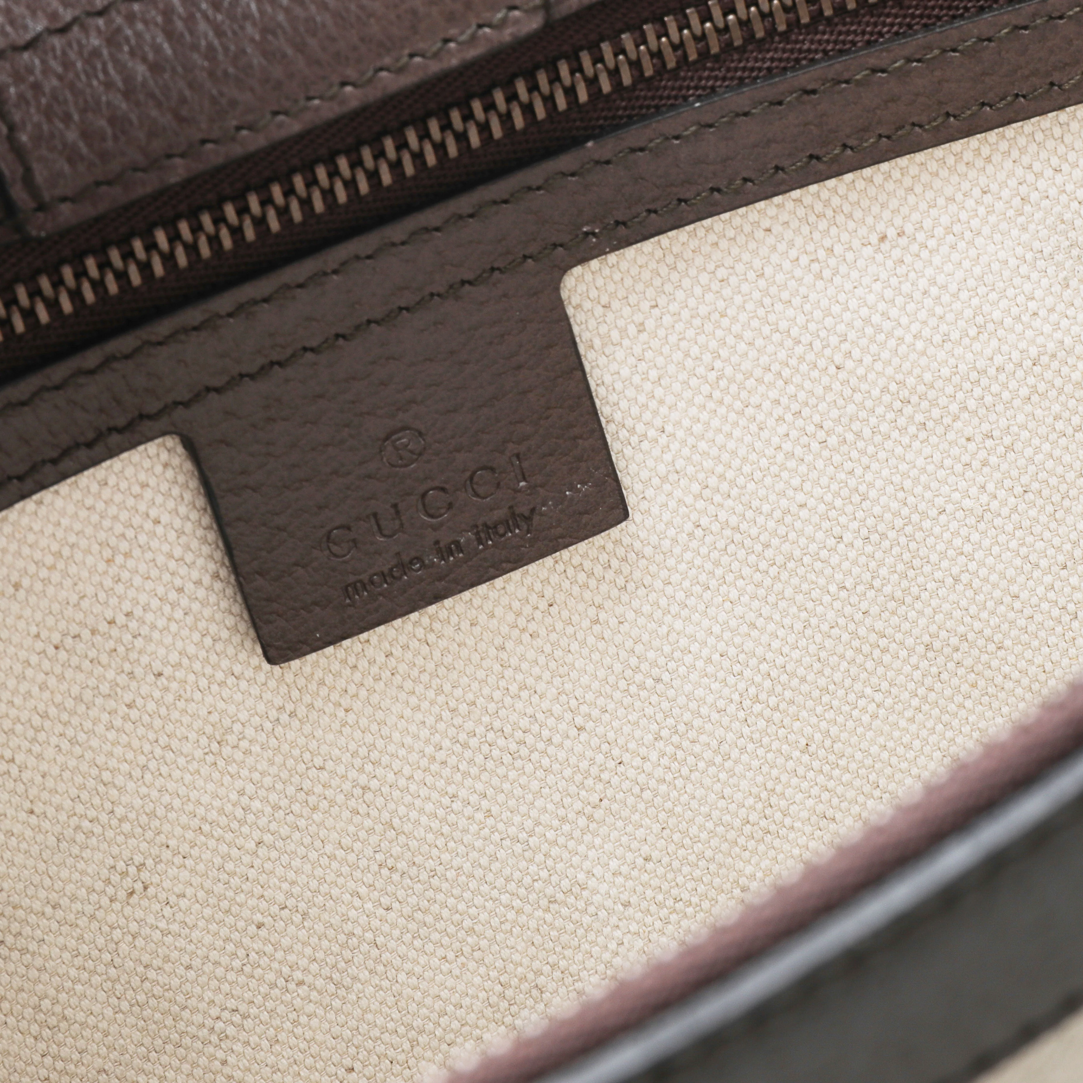 Gucci Brown Leather & Web Large Animalier Tote - Image 9