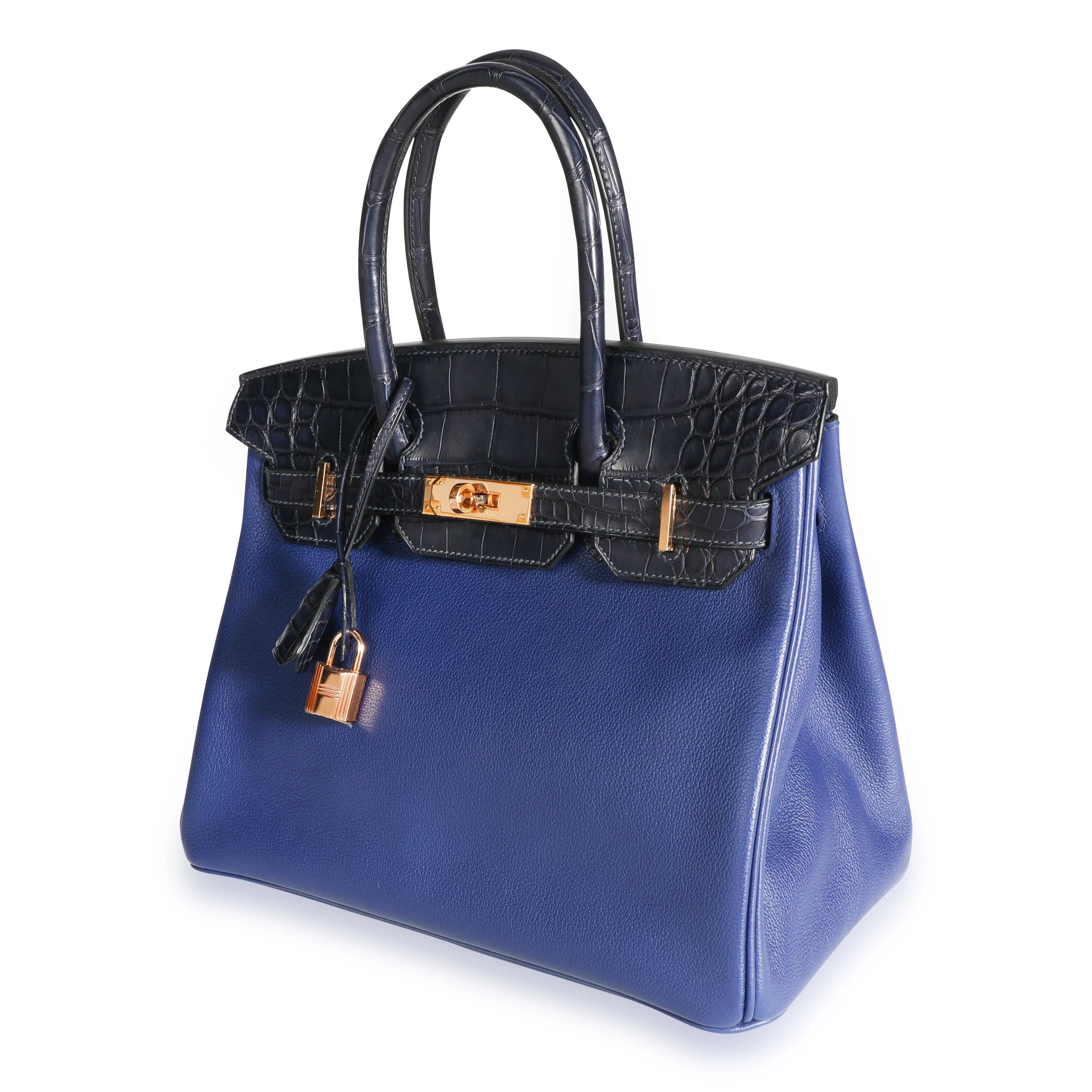 Hermès Bleu Marine Matte Alligator & Bleu Saphir Novillo Touch Birkin 30 RGHW - Image 2