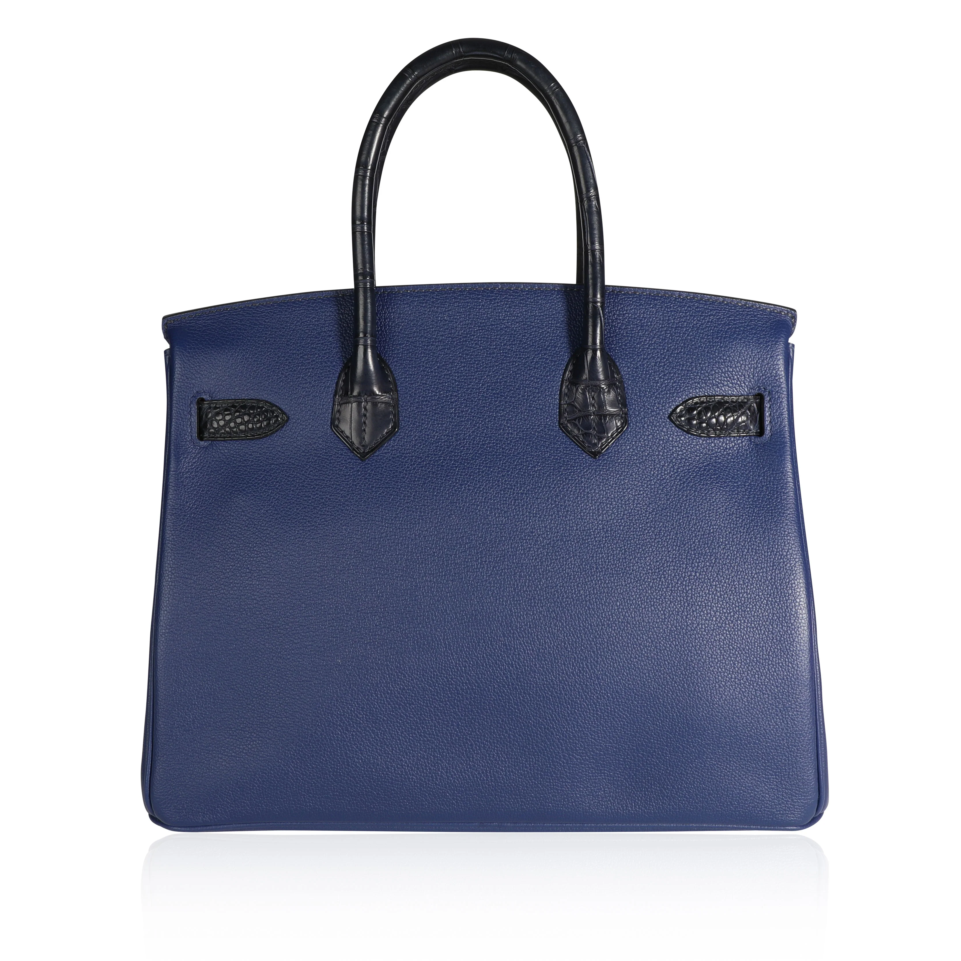 Hermès Bleu Marine Matte Alligator & Bleu Saphir Novillo Touch Birkin 30 RGHW - Image 3