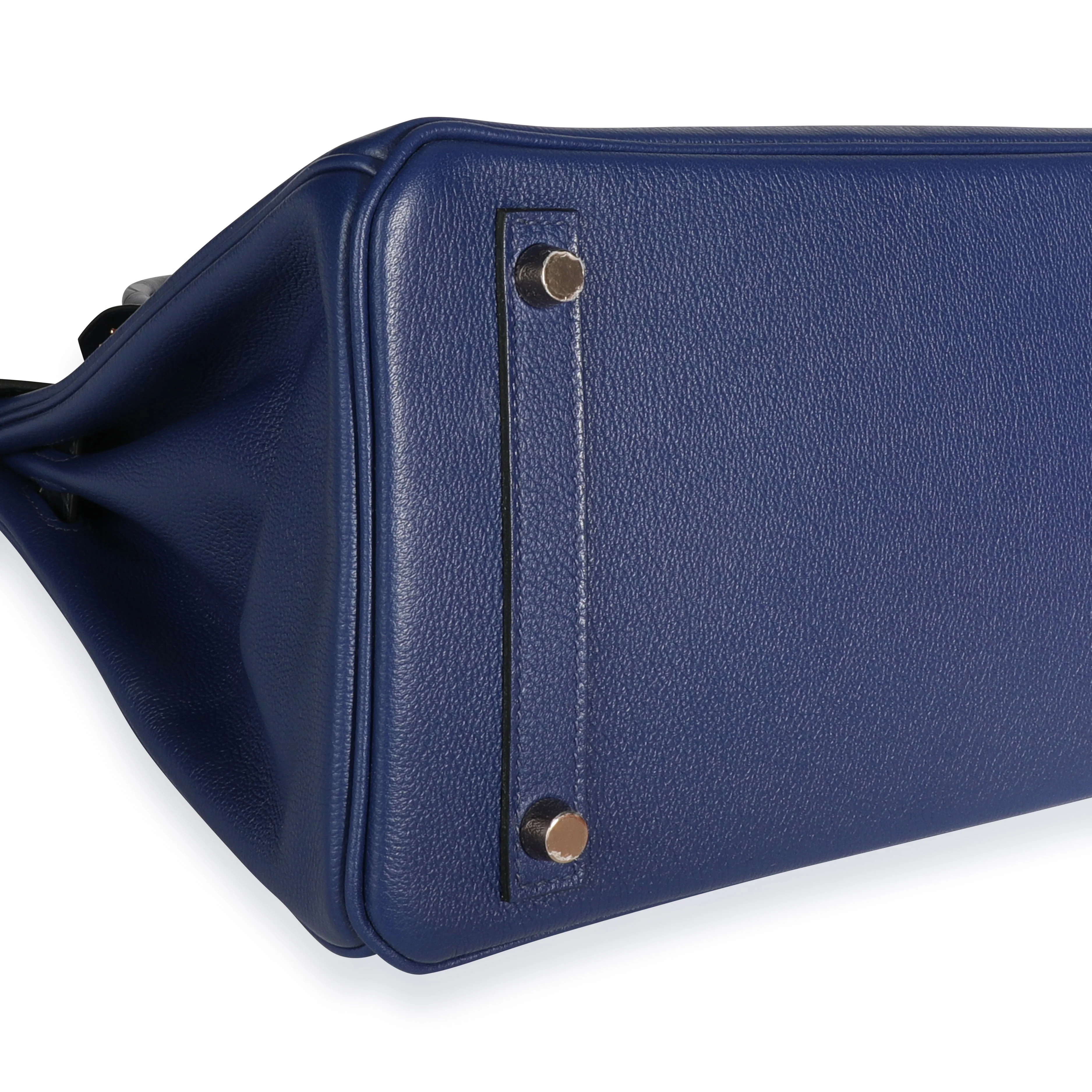 Hermès Bleu Marine Matte Alligator & Bleu Saphir Novillo Touch Birkin 30 RGHW - Image 5
