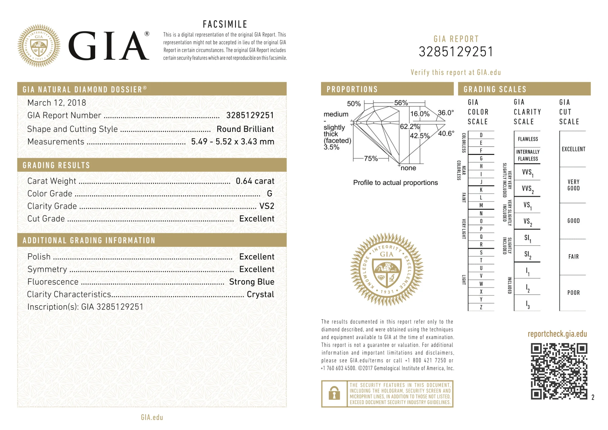 GIA Certified 0.64 Ct Round Cut G VS2 Loose Diamonds - Image 5
