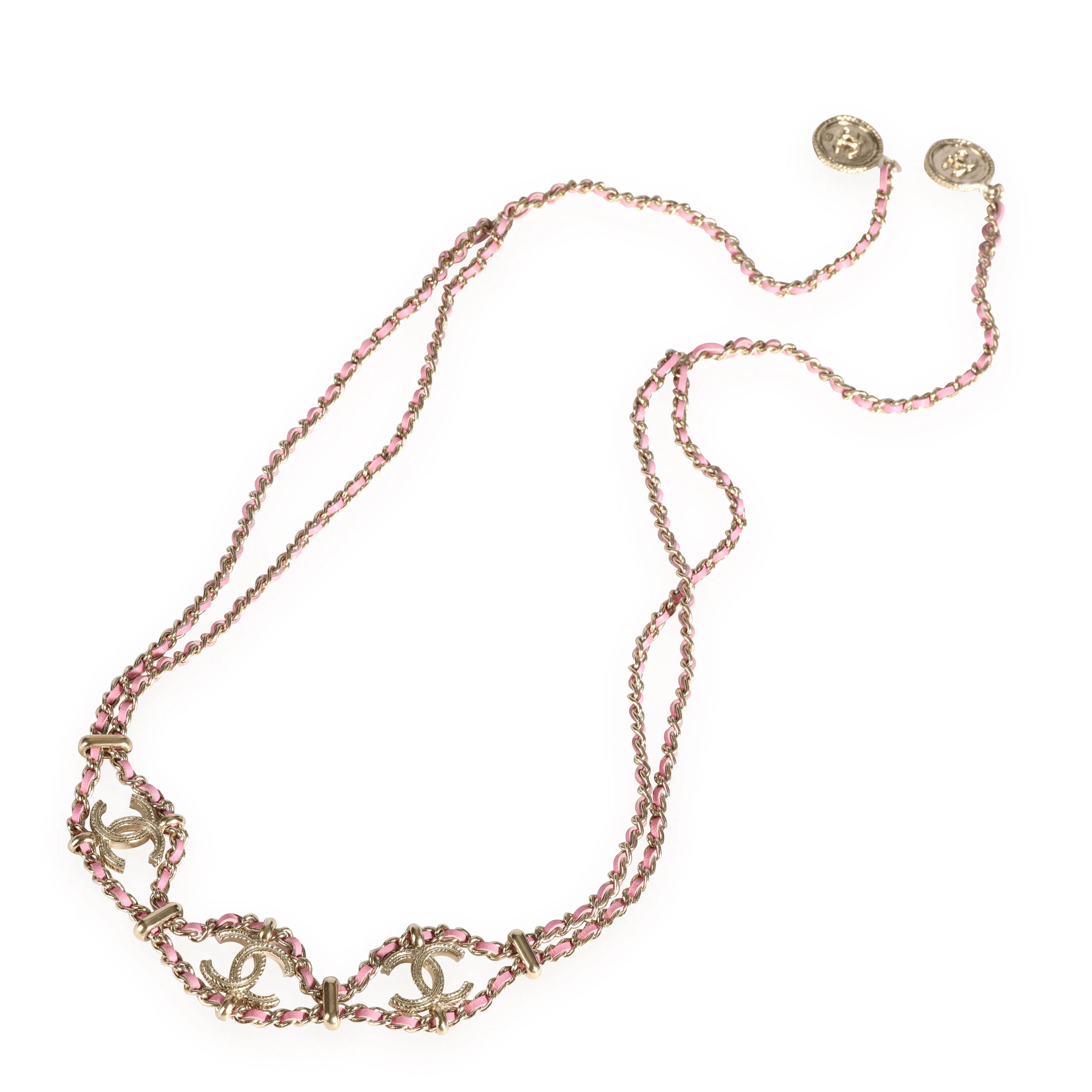 Chanel Cruise 2018 Pink Woven Wrap Necklace - Image 2