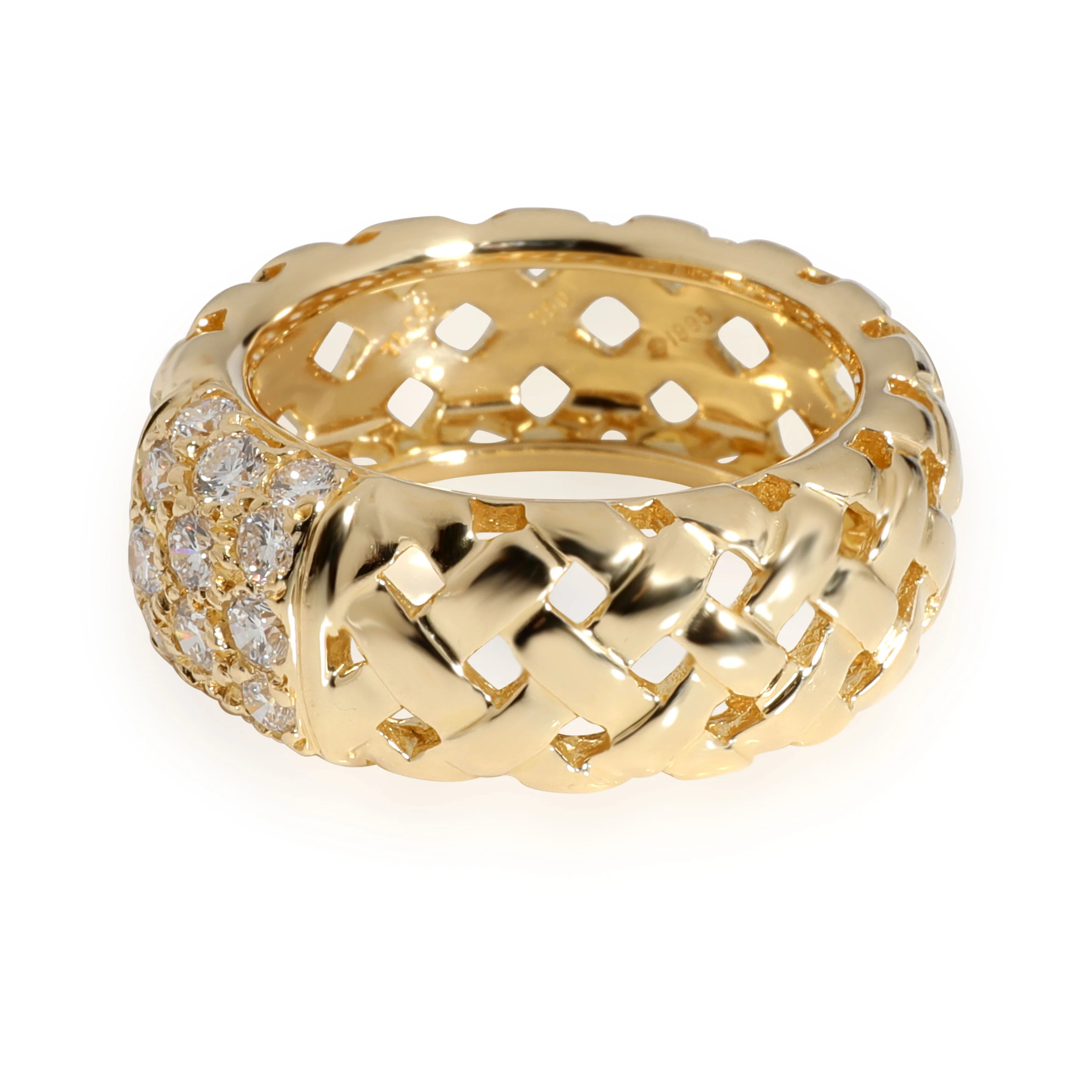 Vannerie Basket Weave Diamond Ring in 18K Yellow Gold 3/4 Ctw - Image 2