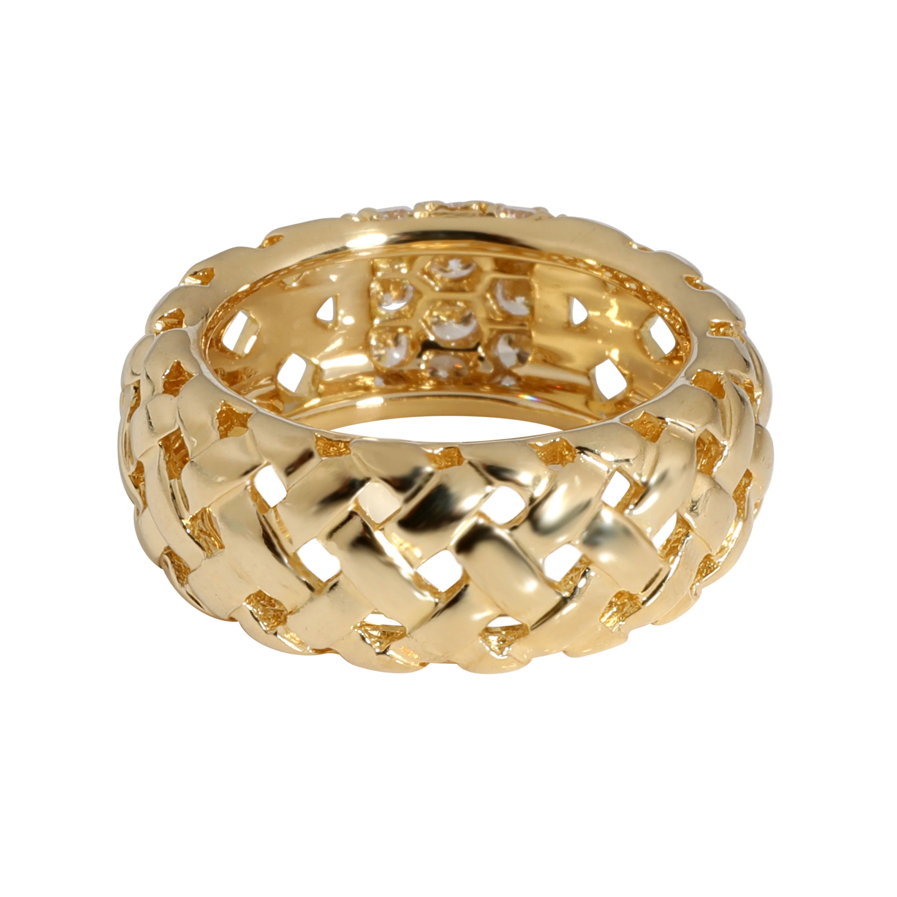 Vannerie Basket Weave Diamond Ring in 18K Yellow Gold 3/4 Ctw - Image 4