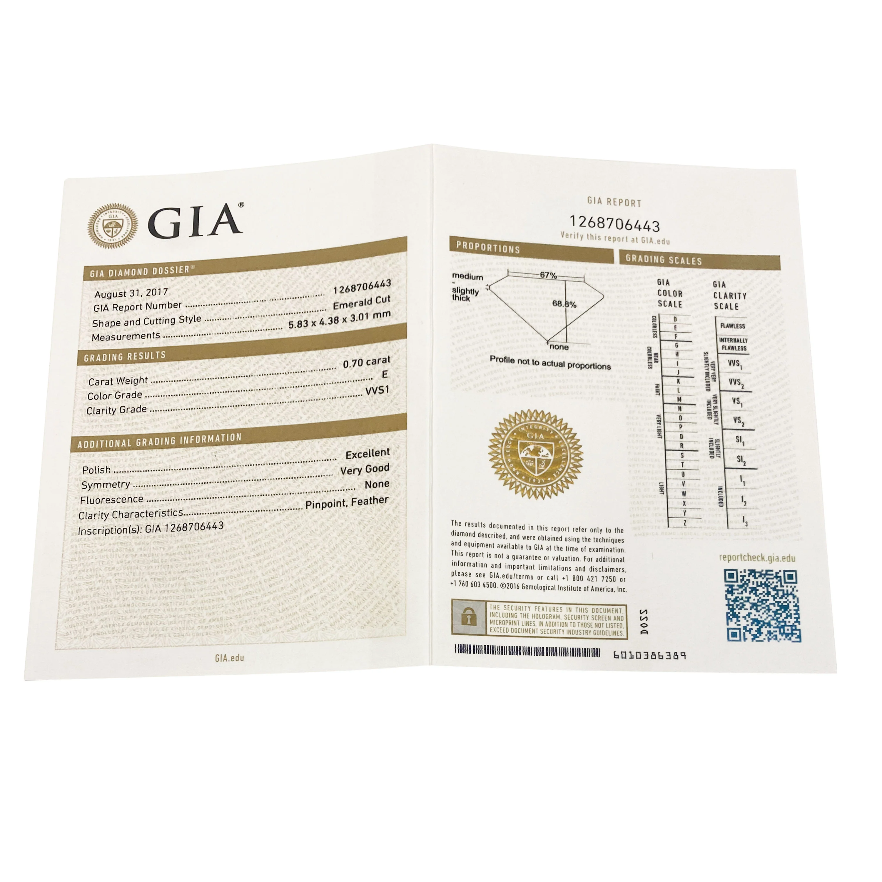 GIA Certified 0.70 Ct Emerald Cut E VVS1 Loose Diamonds - Image 5