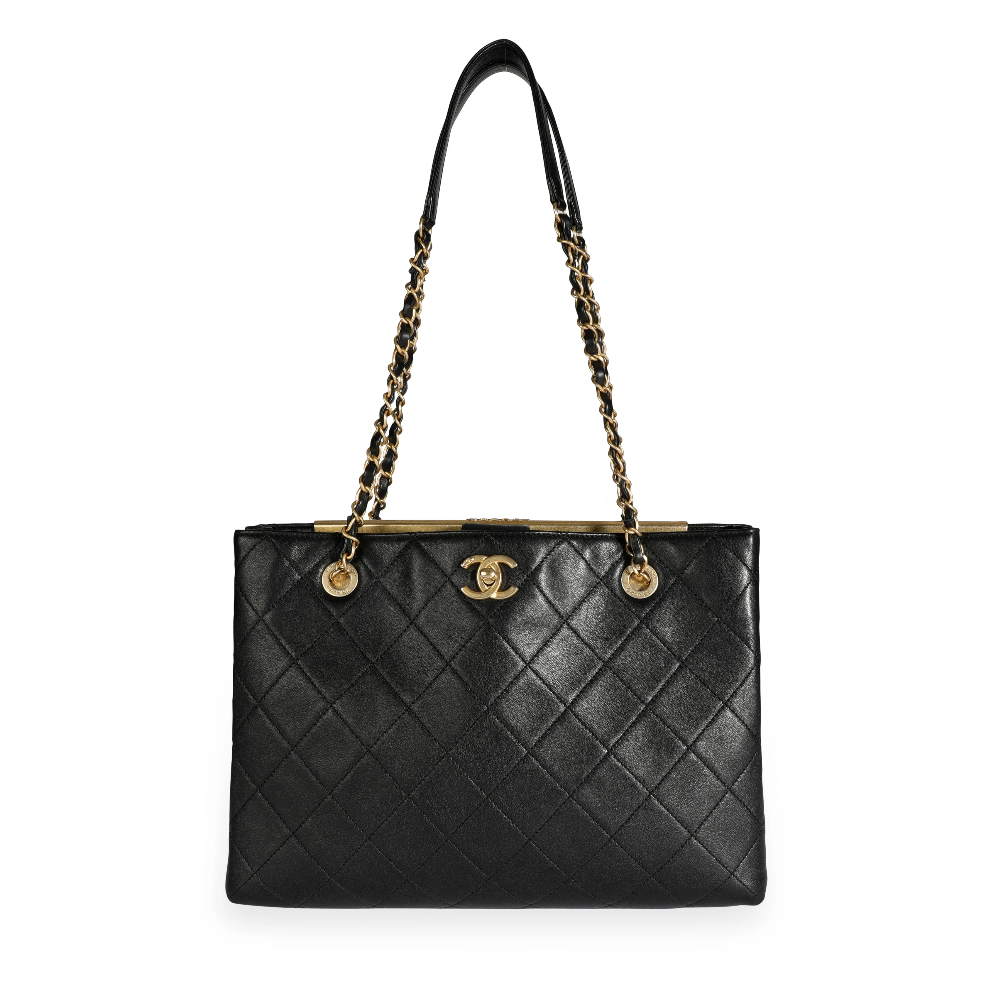 Chanel Black Quilted Lambskin Large Shopping Bag