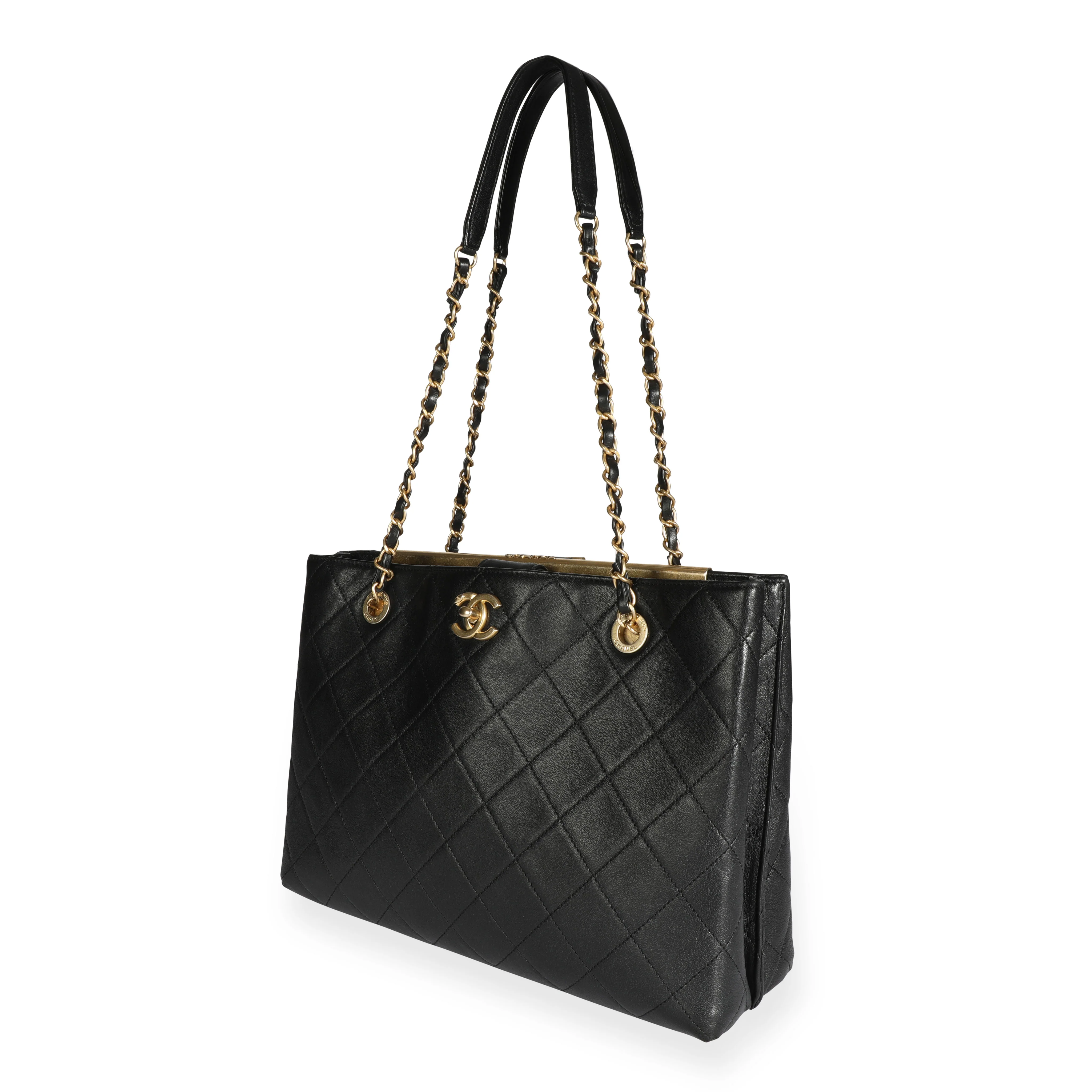 Chanel Black Quilted Lambskin Large Shopping Bag - Image 2