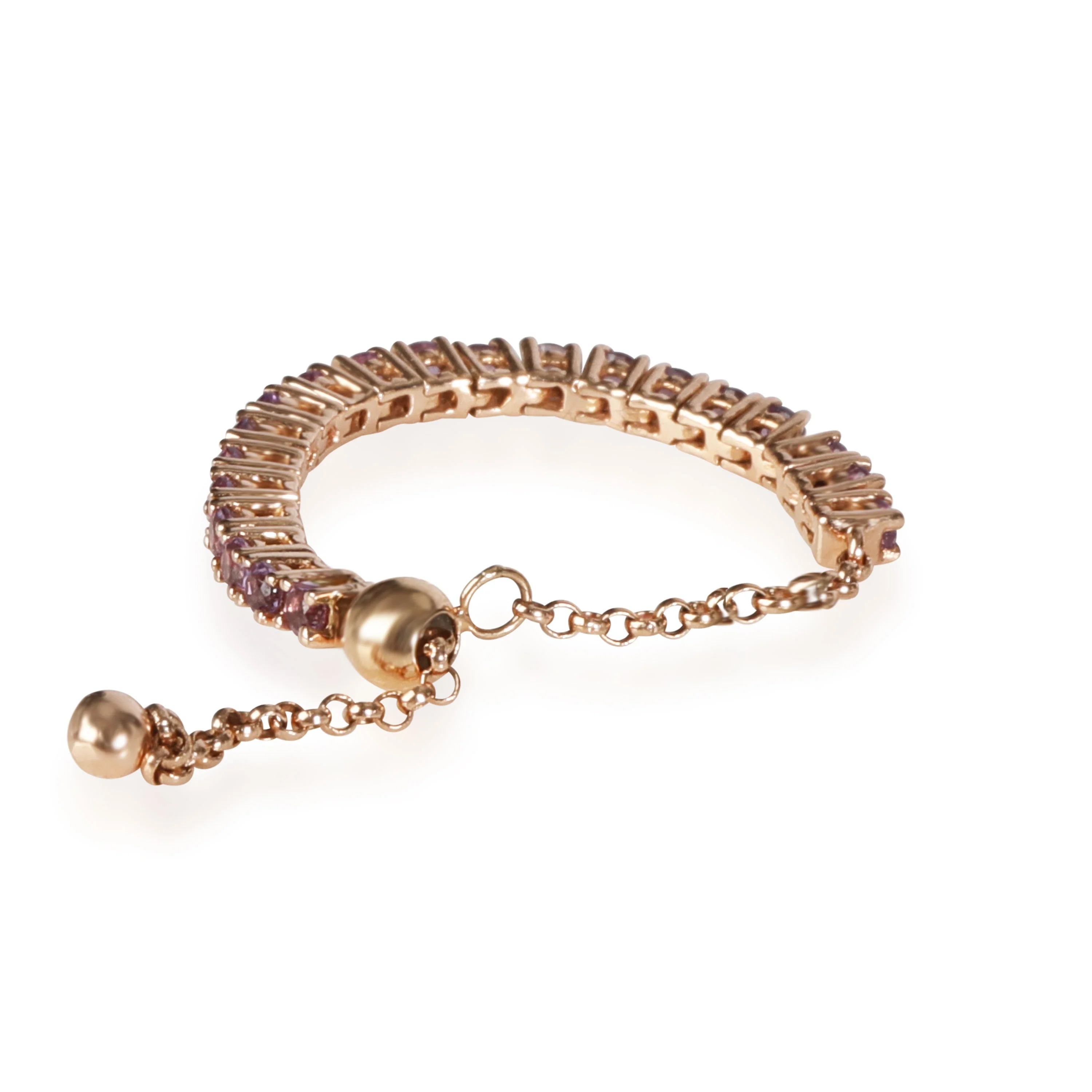 My Story Amethyst Stackable Bolo Ring in 14K Rose Gold - Image 3