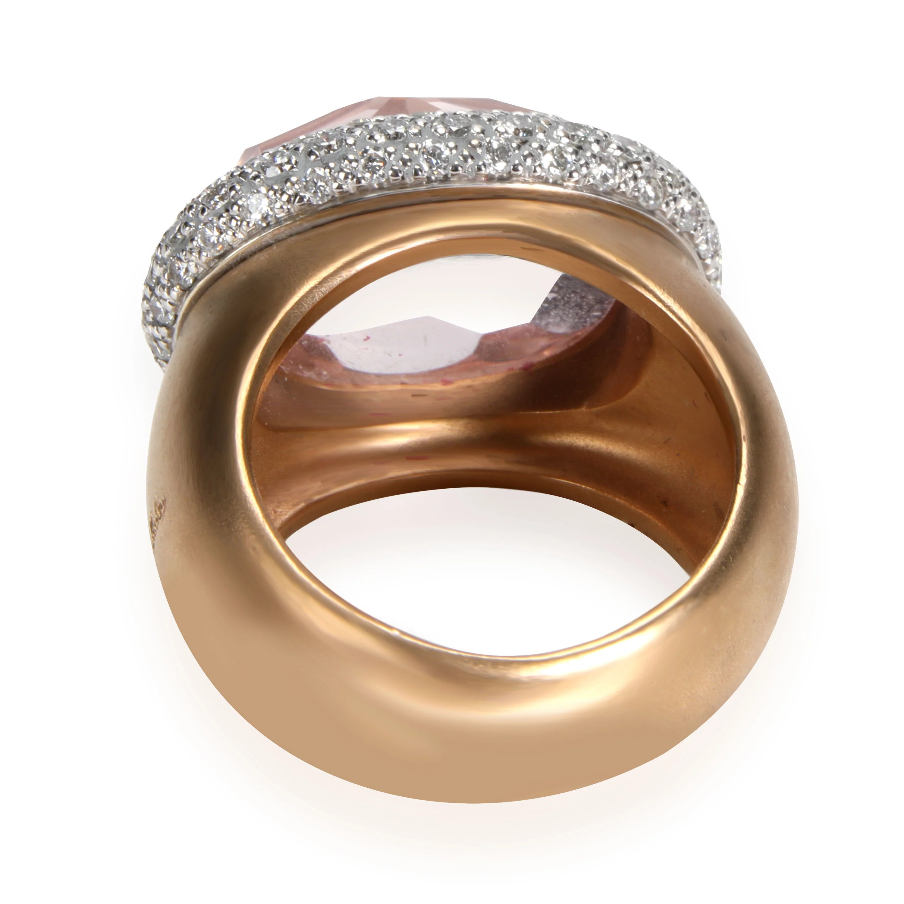 Pomellato Iceberg Morganite &  Diamond Ring, 18K Matte Yellow Gold 1.18 Ctw - Image 4