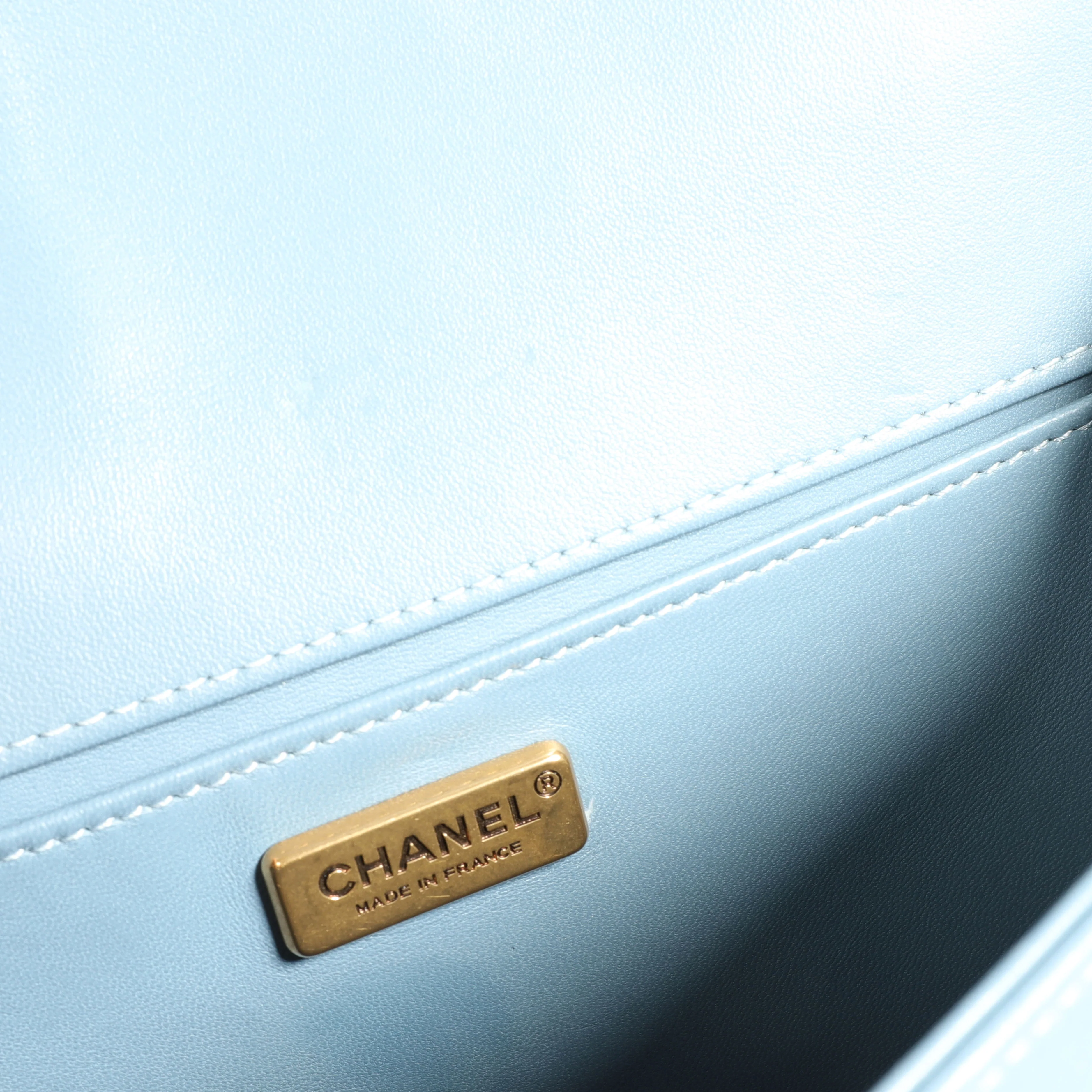 Limited Edition Light Blue Leather & Mosaic Medium Boy Bag - Image 7