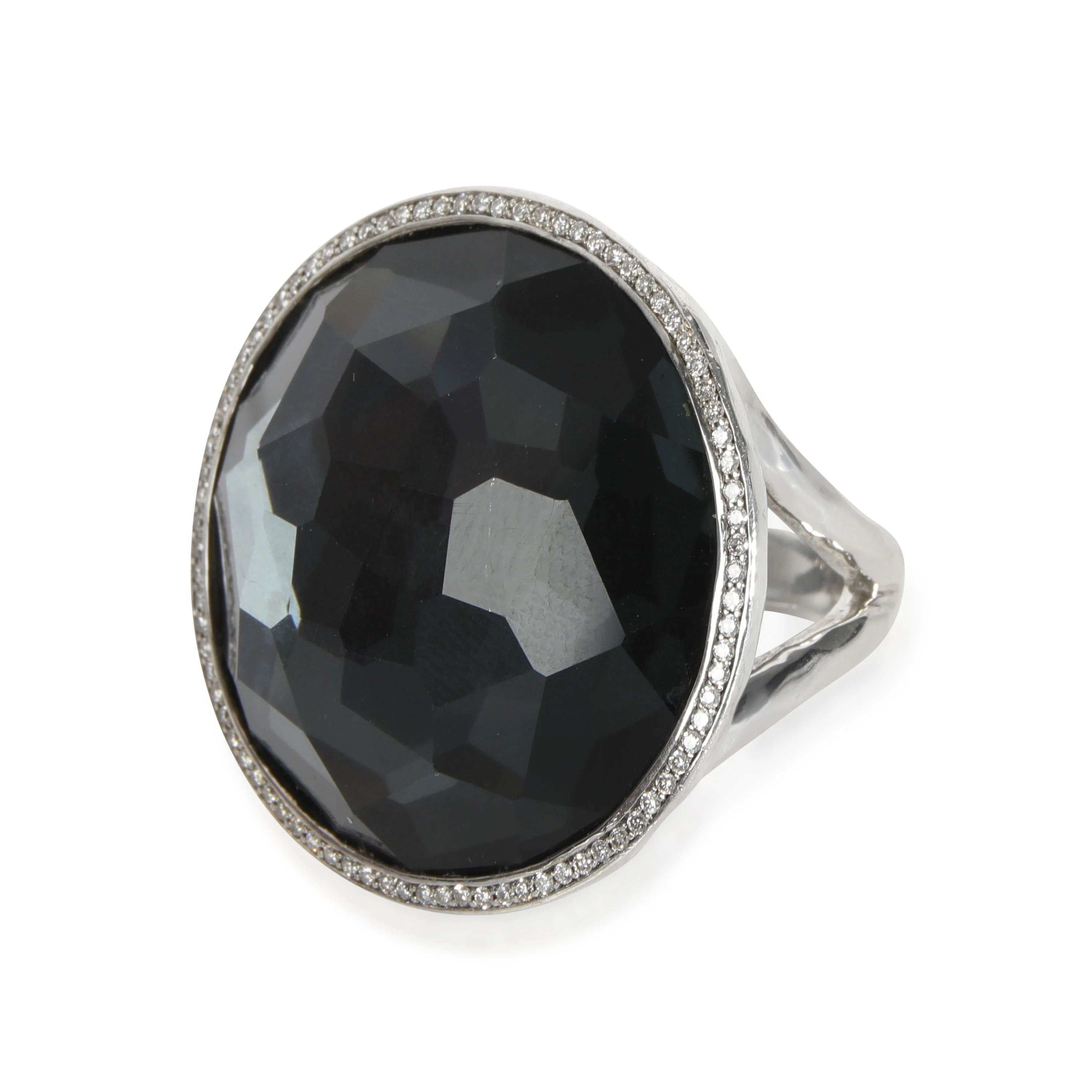 Ippolita Rock Candy Hematite & Diamond Cocktail Ring, Sterling Silver 0.23 Ctw