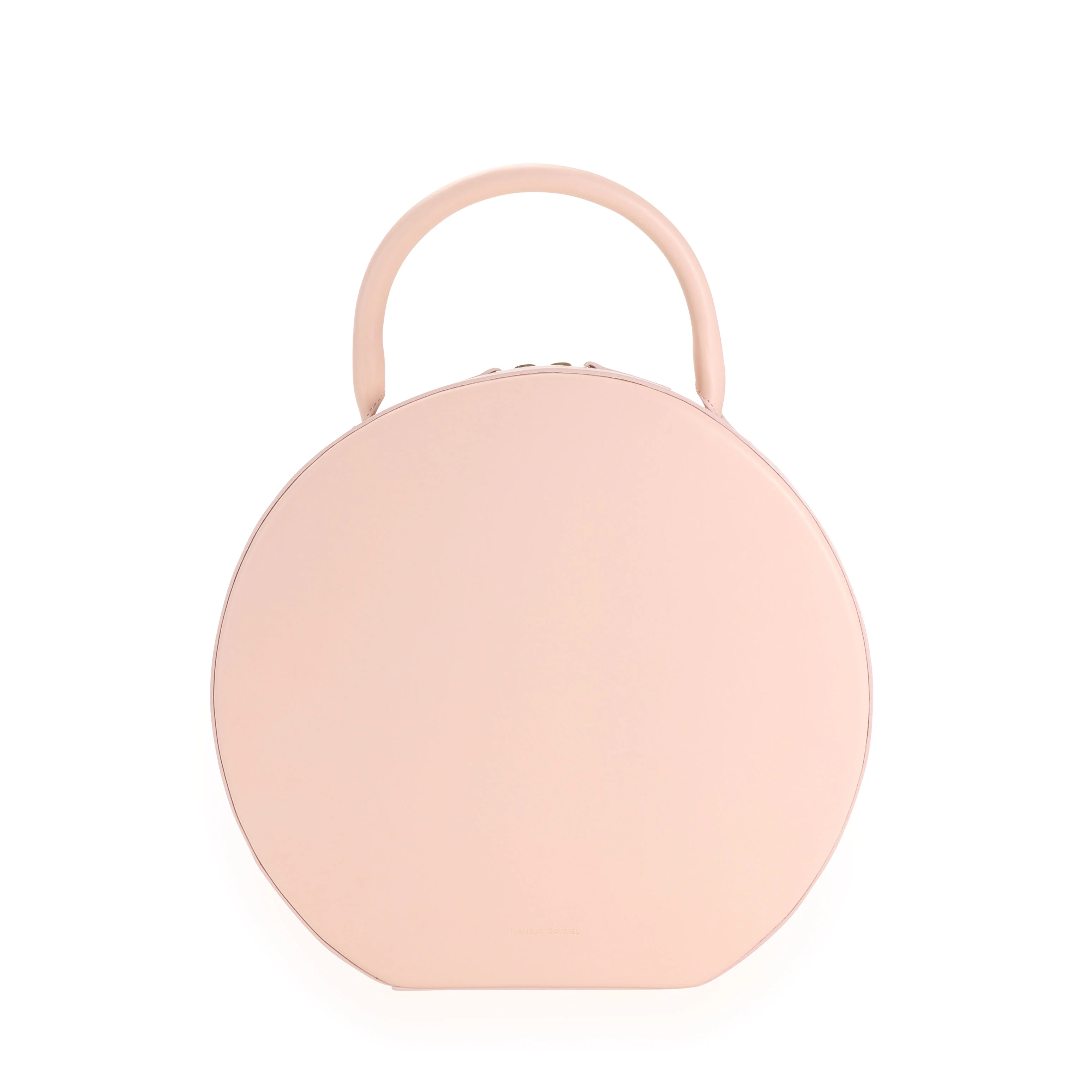 Pink Calfskin Leather Circle Bag