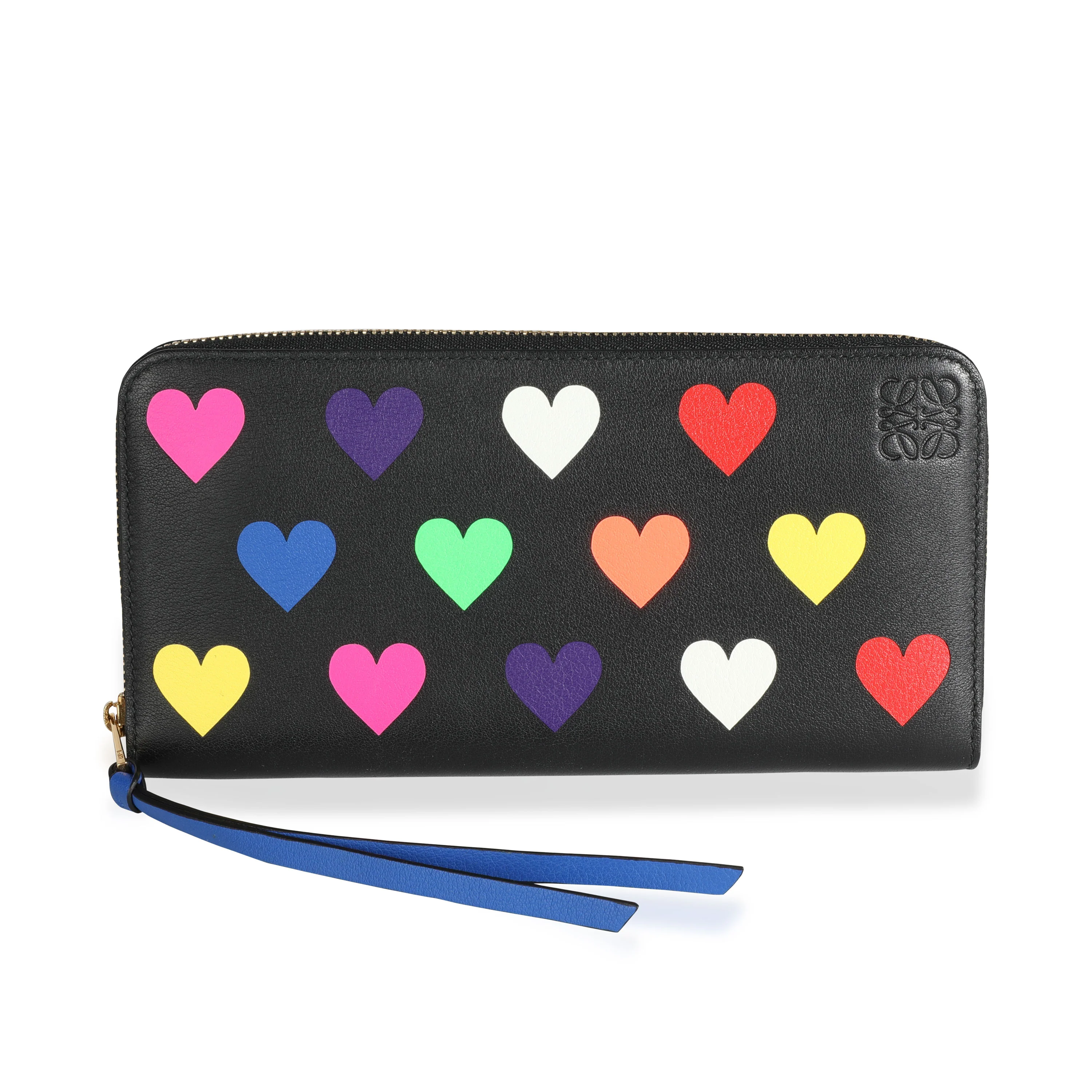 Loewe Multicolor Hearts Leather Zip-Around Wallet