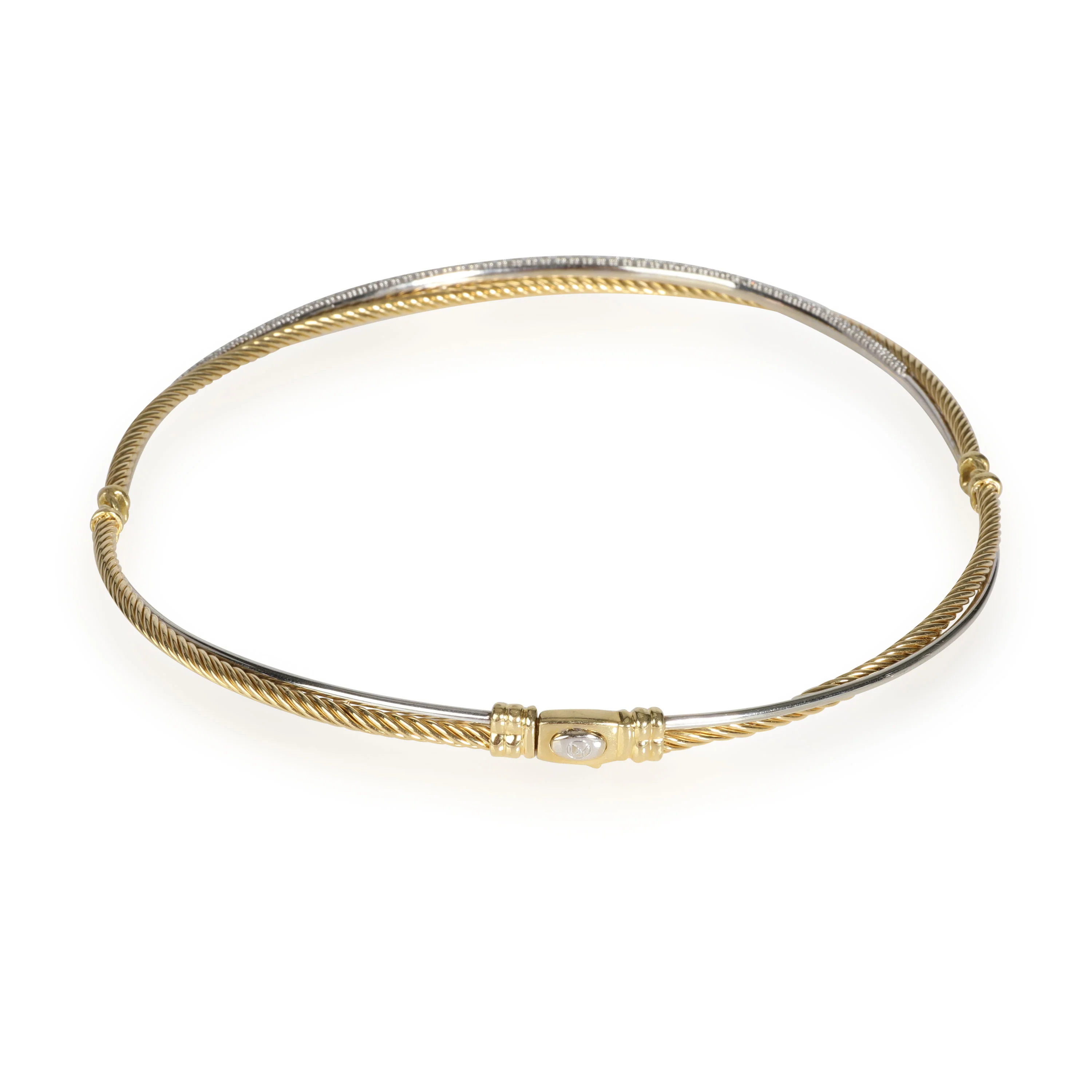 Crossover Diamond Choker Necklace in 18K 2 Tone Gold 0.60 CTW - Image 3