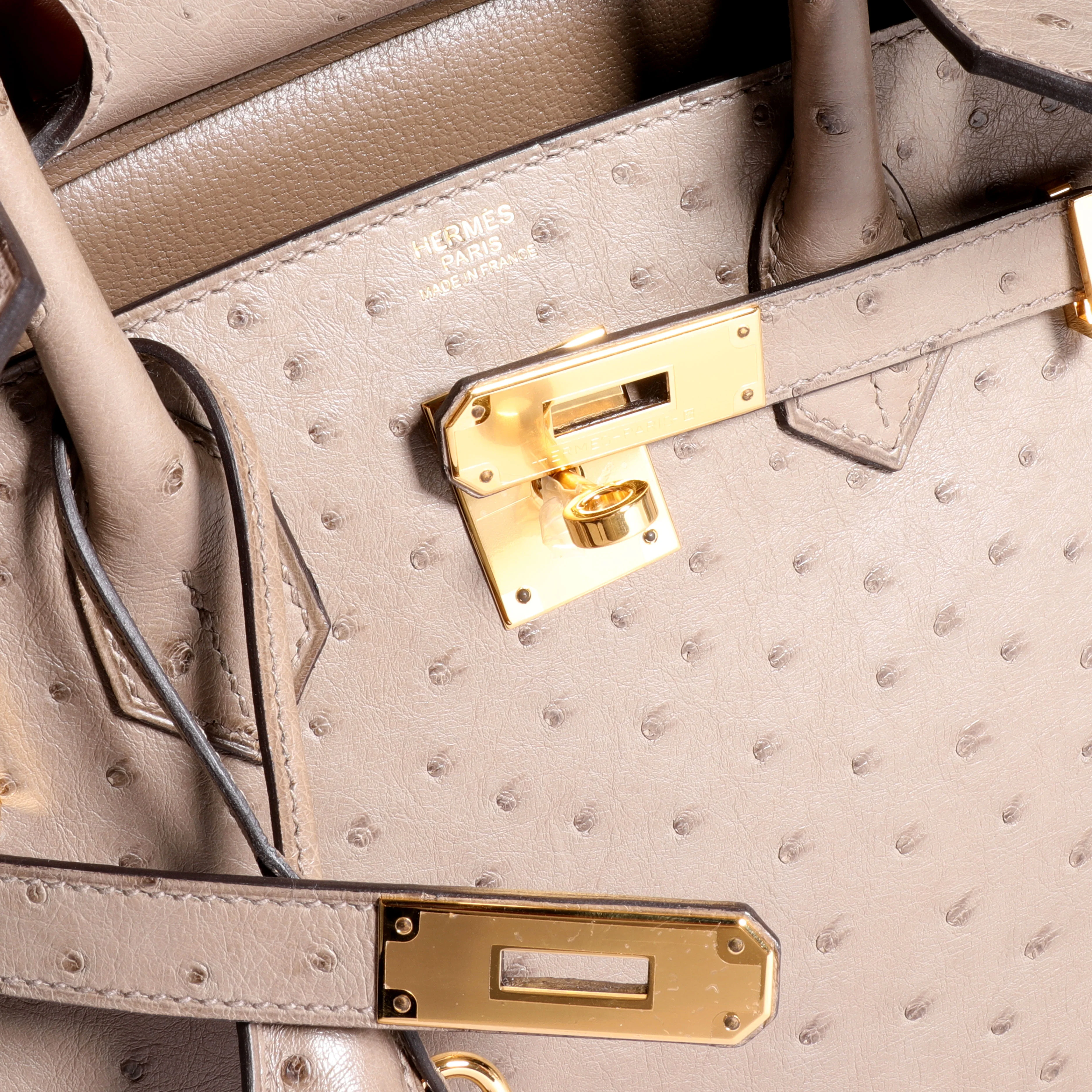 Hermès Gris Tourterelle Ostrich Birkin 30 GHW - Image 8