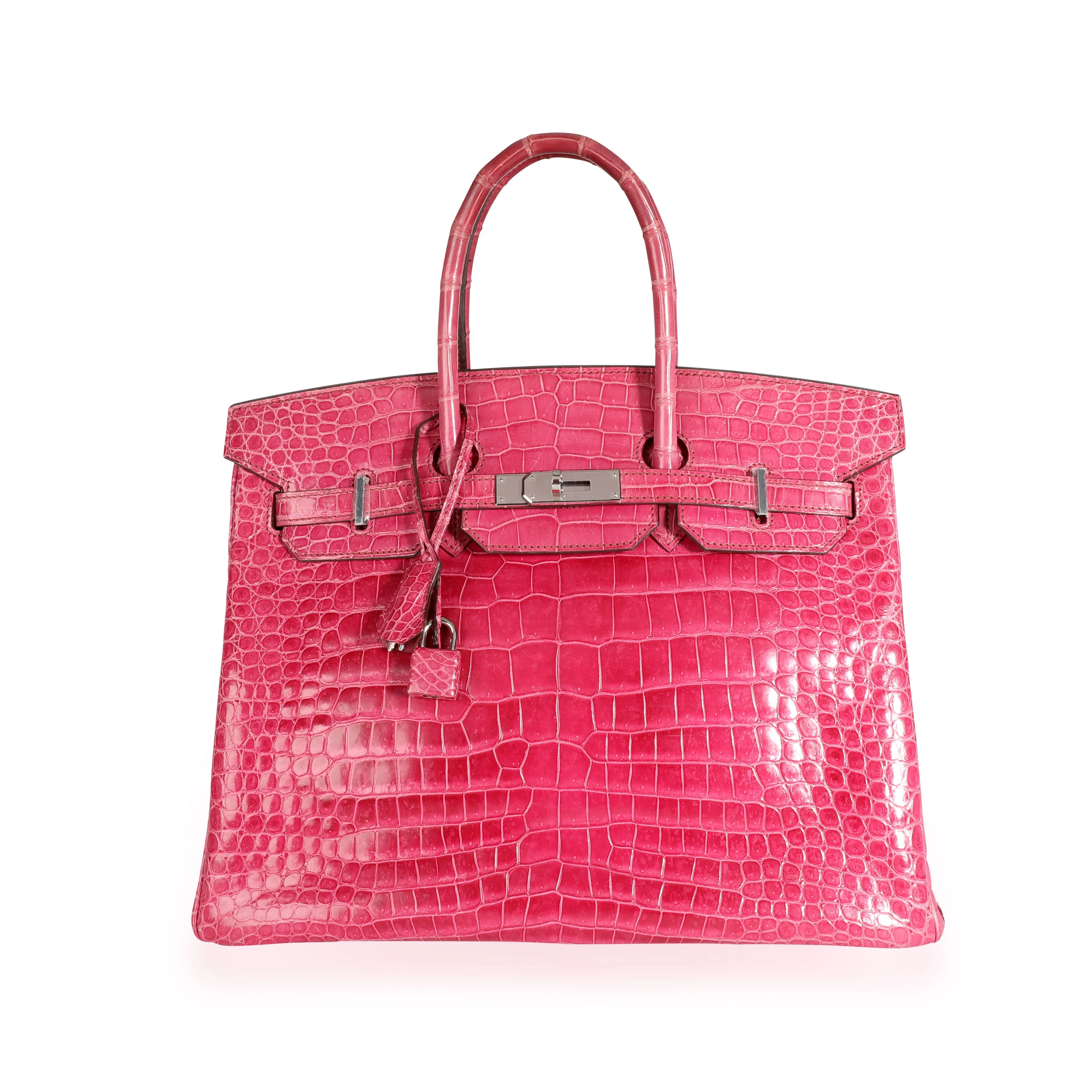 Rose Scheherazade Shiny Porosus Crocodile Birkin 35 PHW