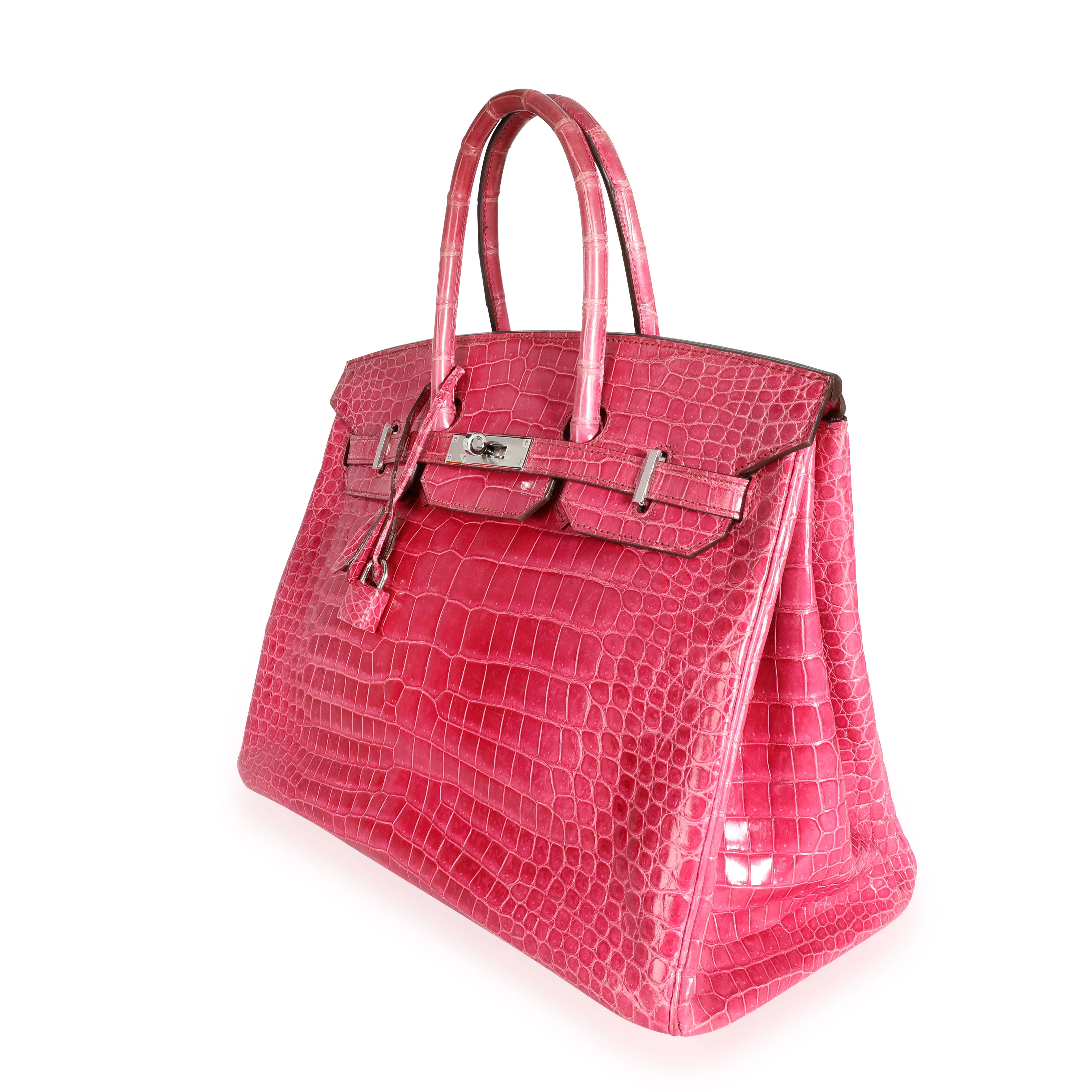 Rose Scheherazade Shiny Porosus Crocodile Birkin 35 PHW - Image 2