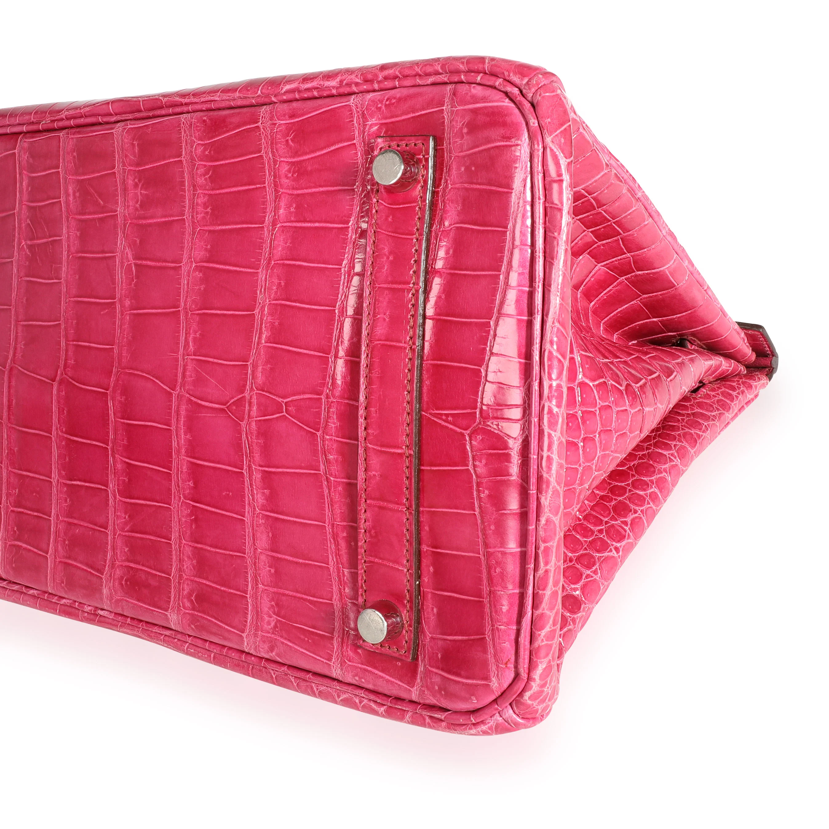 Rose Scheherazade Shiny Porosus Crocodile Birkin 35 PHW - Image 6