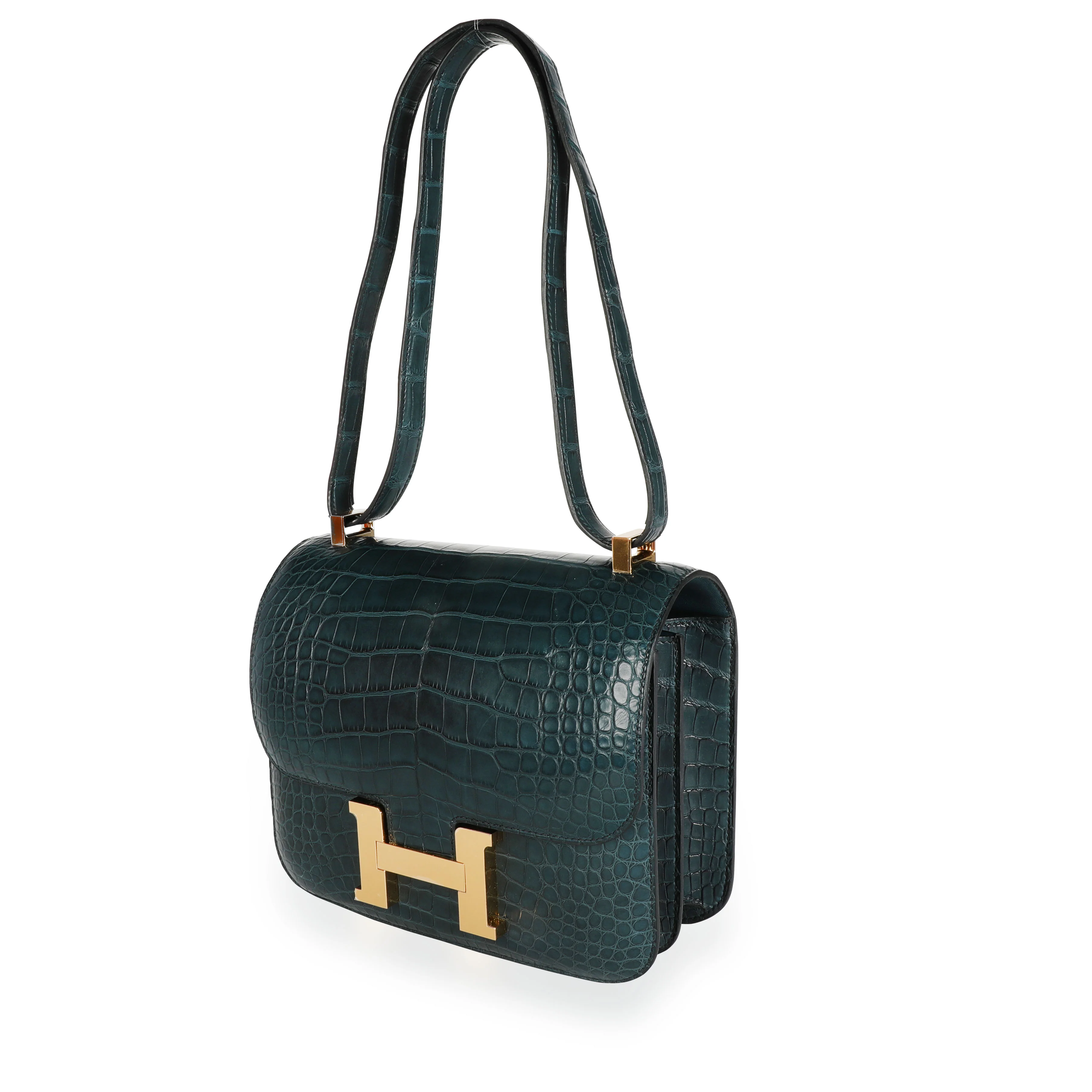 NIB Hermès Vert Rousseau Matte Alligator Constance 24 GHW - Image 2