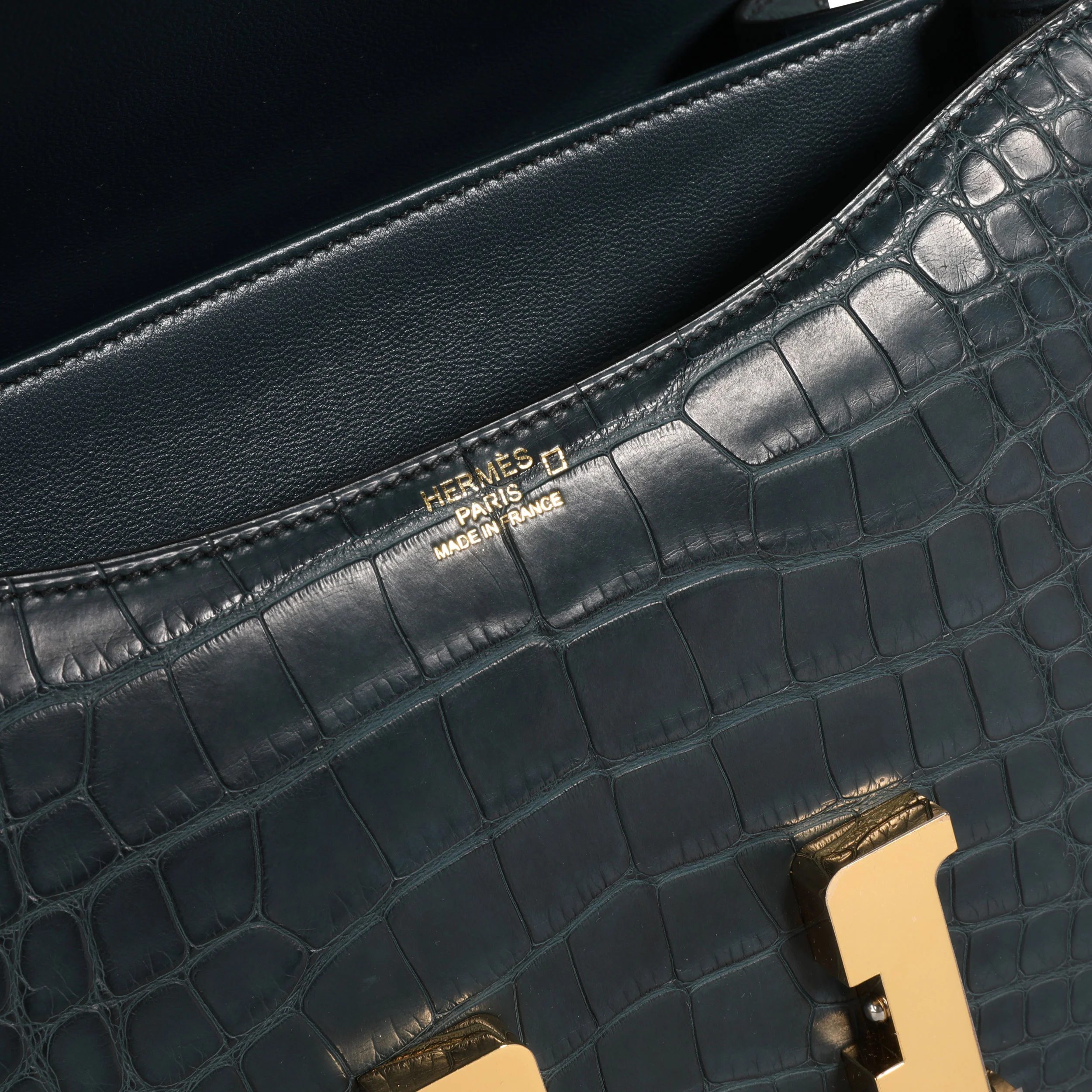 NIB Hermès Vert Rousseau Matte Alligator Constance 24 GHW - Image 8