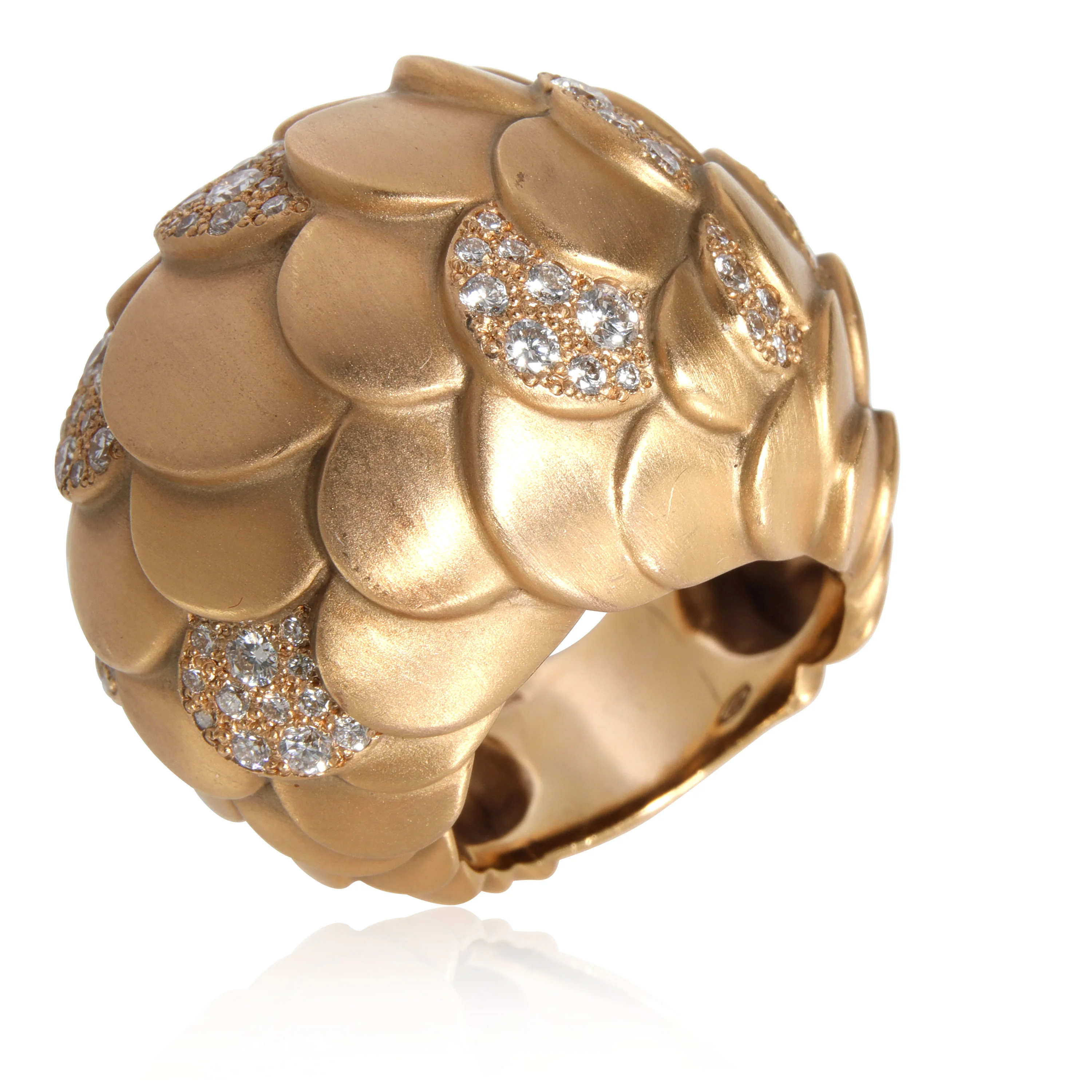 Pomellato Sirene Diamond Cocktail Ring in 18K Yellow Gold 1.32 ctw - Image 3