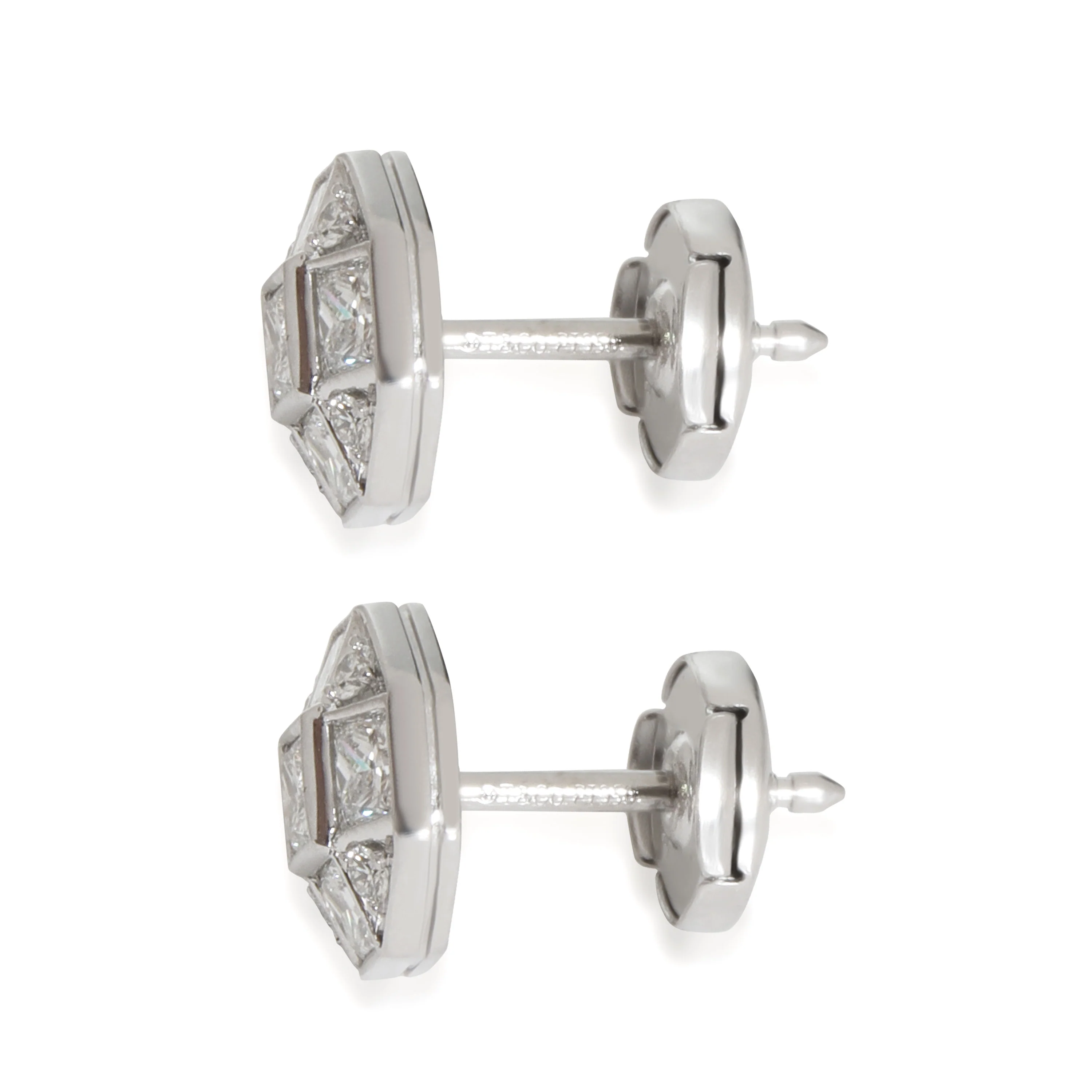 Diamond Mosaic Stud Earrings in Platinum 1.17 CTW - Image 2