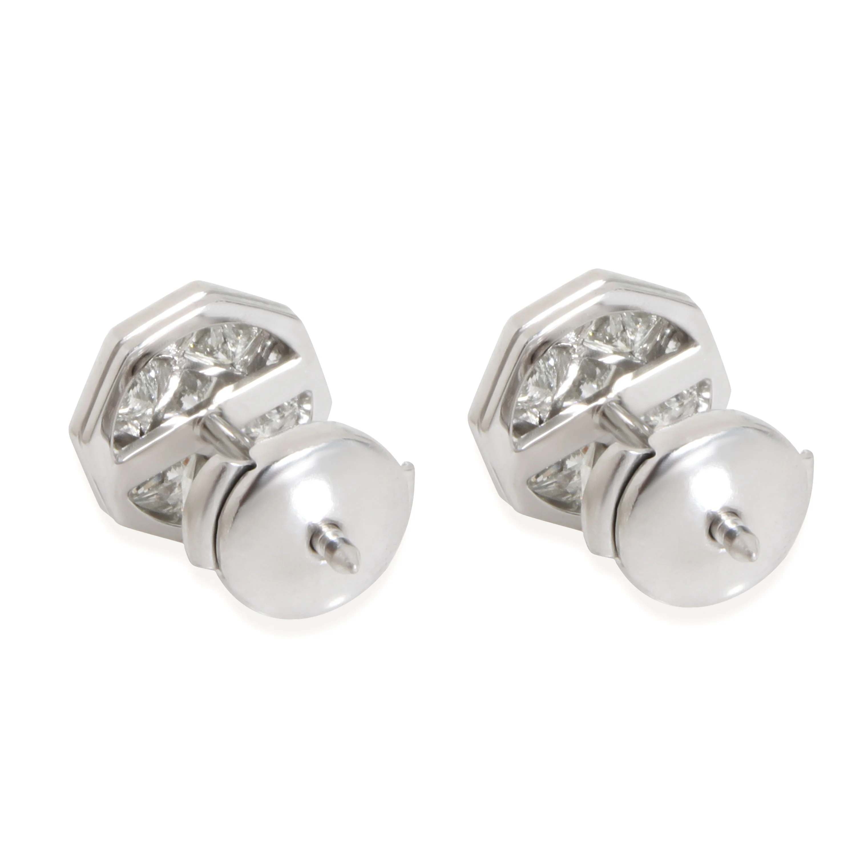 Diamond Mosaic Stud Earrings in Platinum 1.17 CTW - Image 3