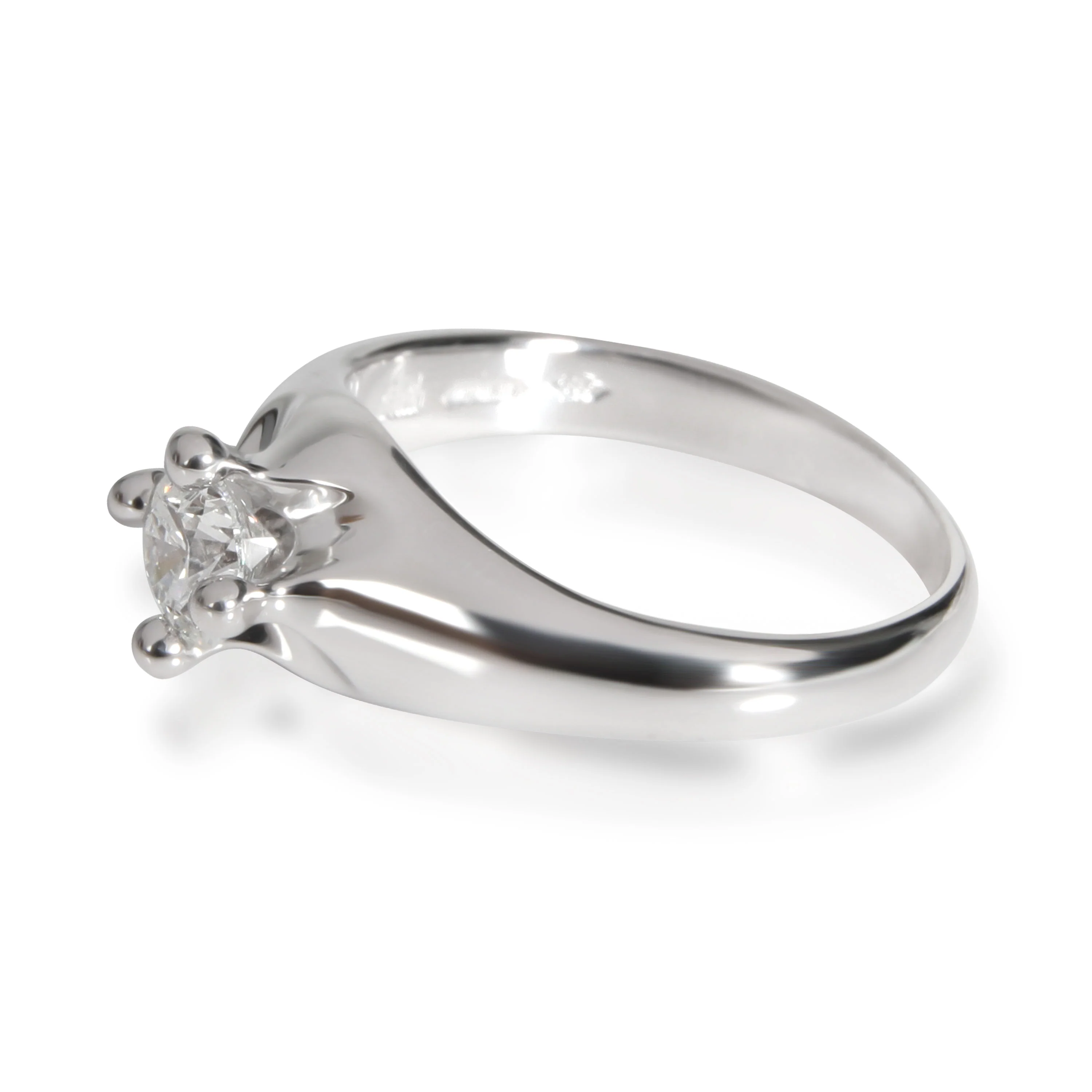 Diamond Corona Solitaire Engagement Ring in 18K White E VVS2 0.3 CTW - Image 2
