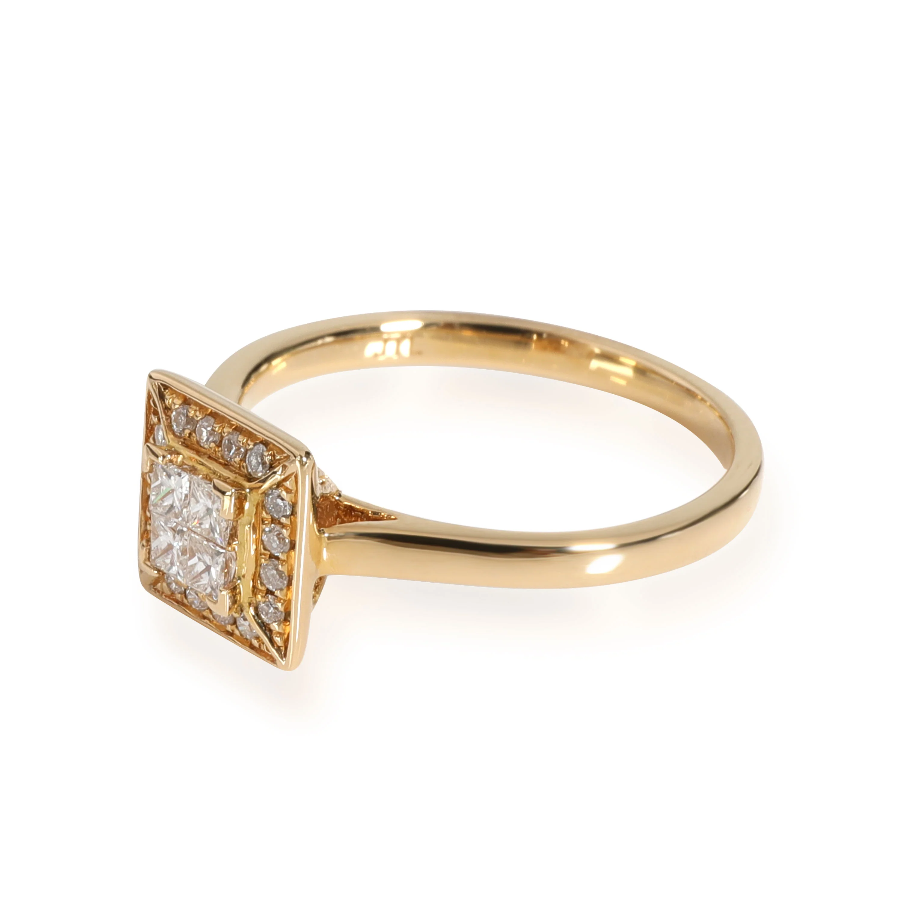 Invisible Set Square Diamond Ring in 18K Yellow Gold 0.24 CTW - Image 2