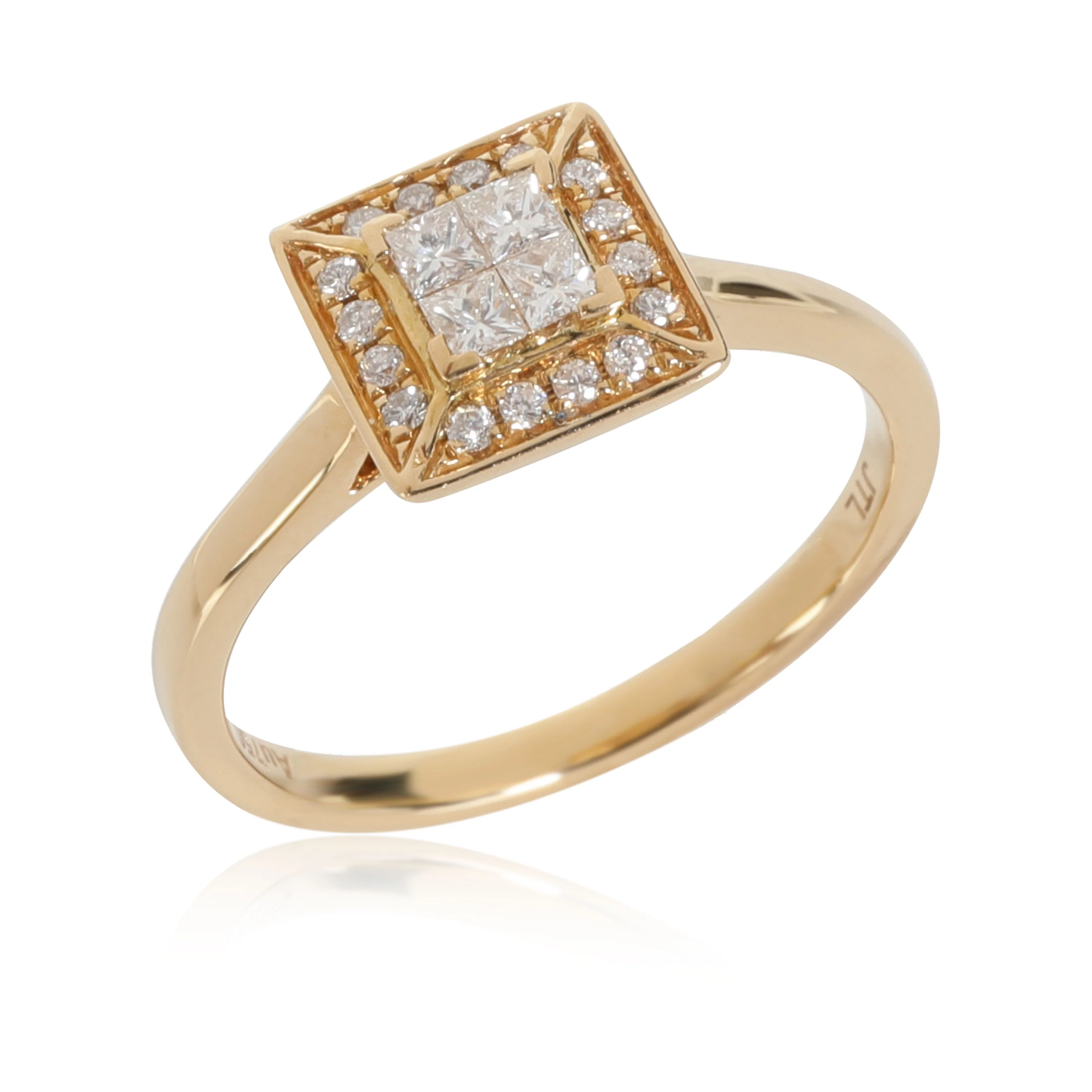 Invisible Set Square Diamond Ring in 18K Yellow Gold 0.24 CTW - Image 3
