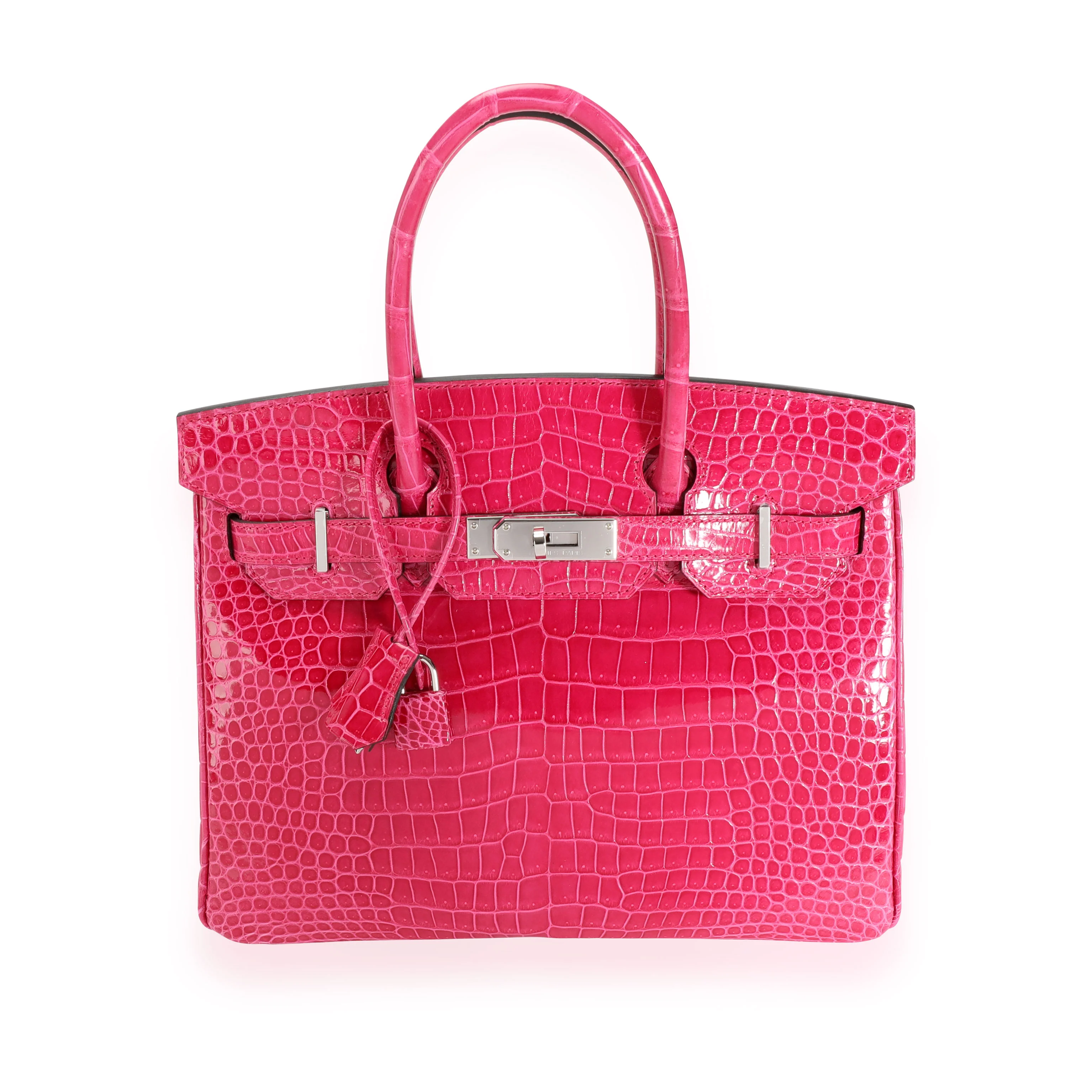 Rose Mexico Shiny Porosus Crocodile Birkin 30 PHW