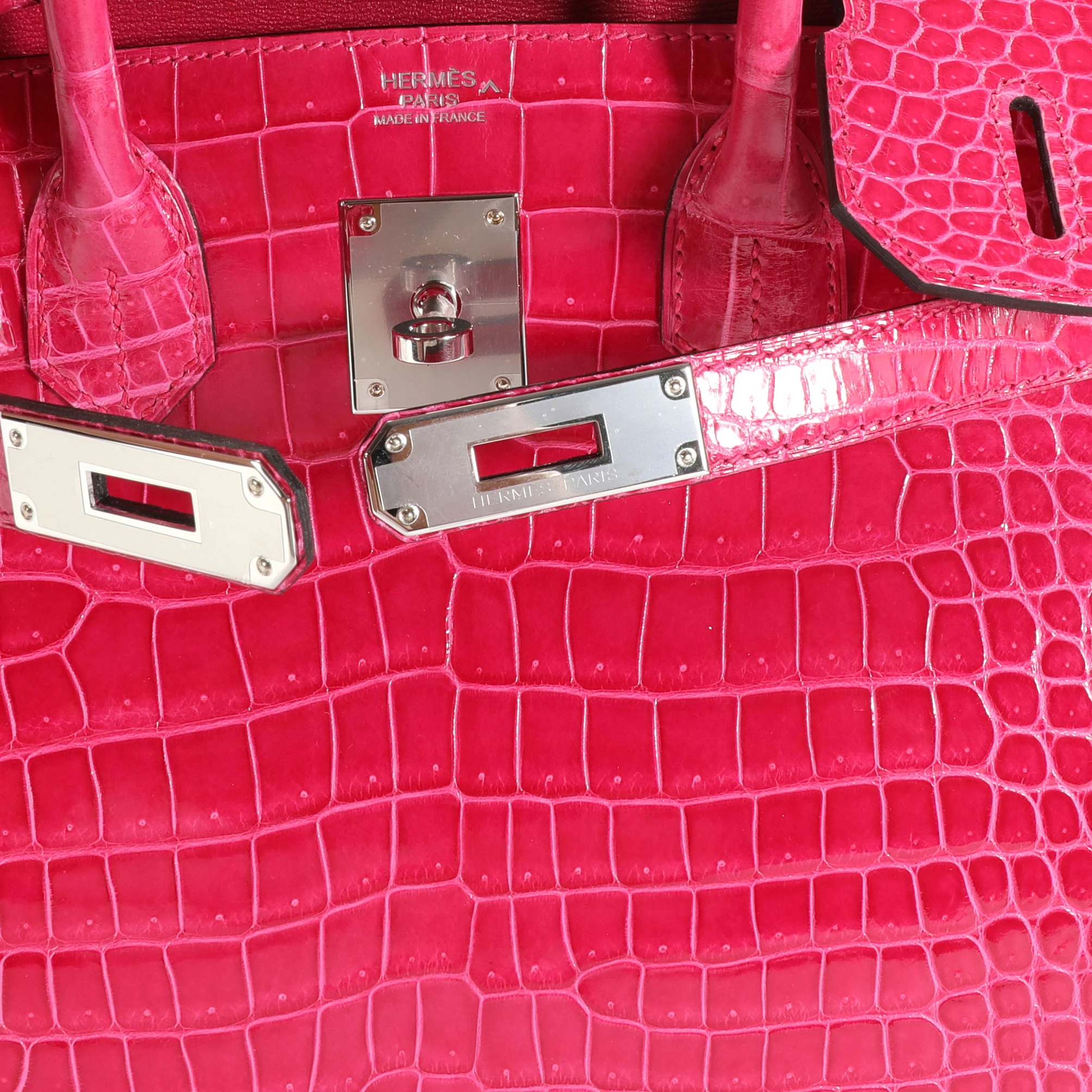 Rose Mexico Shiny Porosus Crocodile Birkin 30 PHW - Image 8