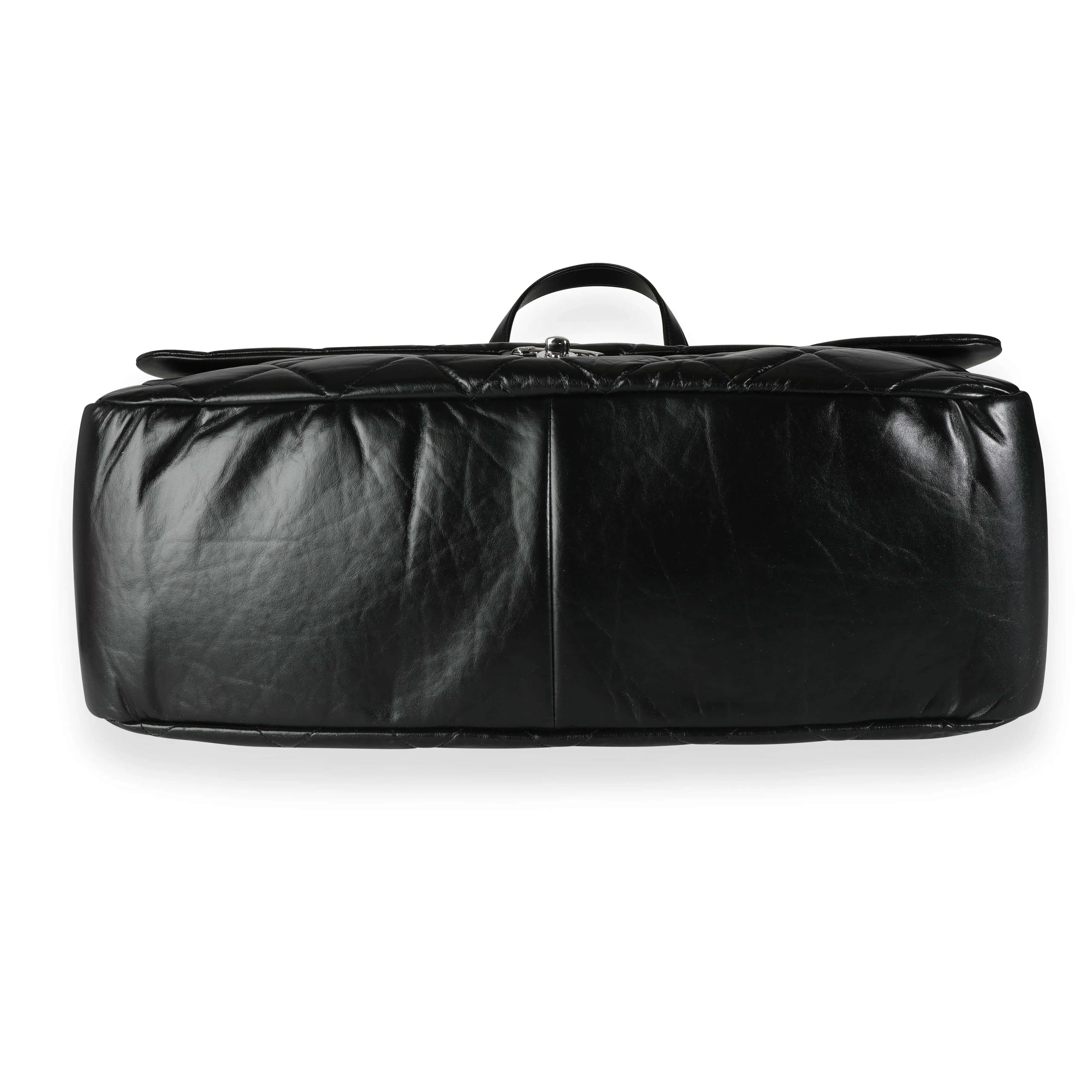 Chanel Black Quilted Calfskin Oversized Bowling Flap Bag - Image 4