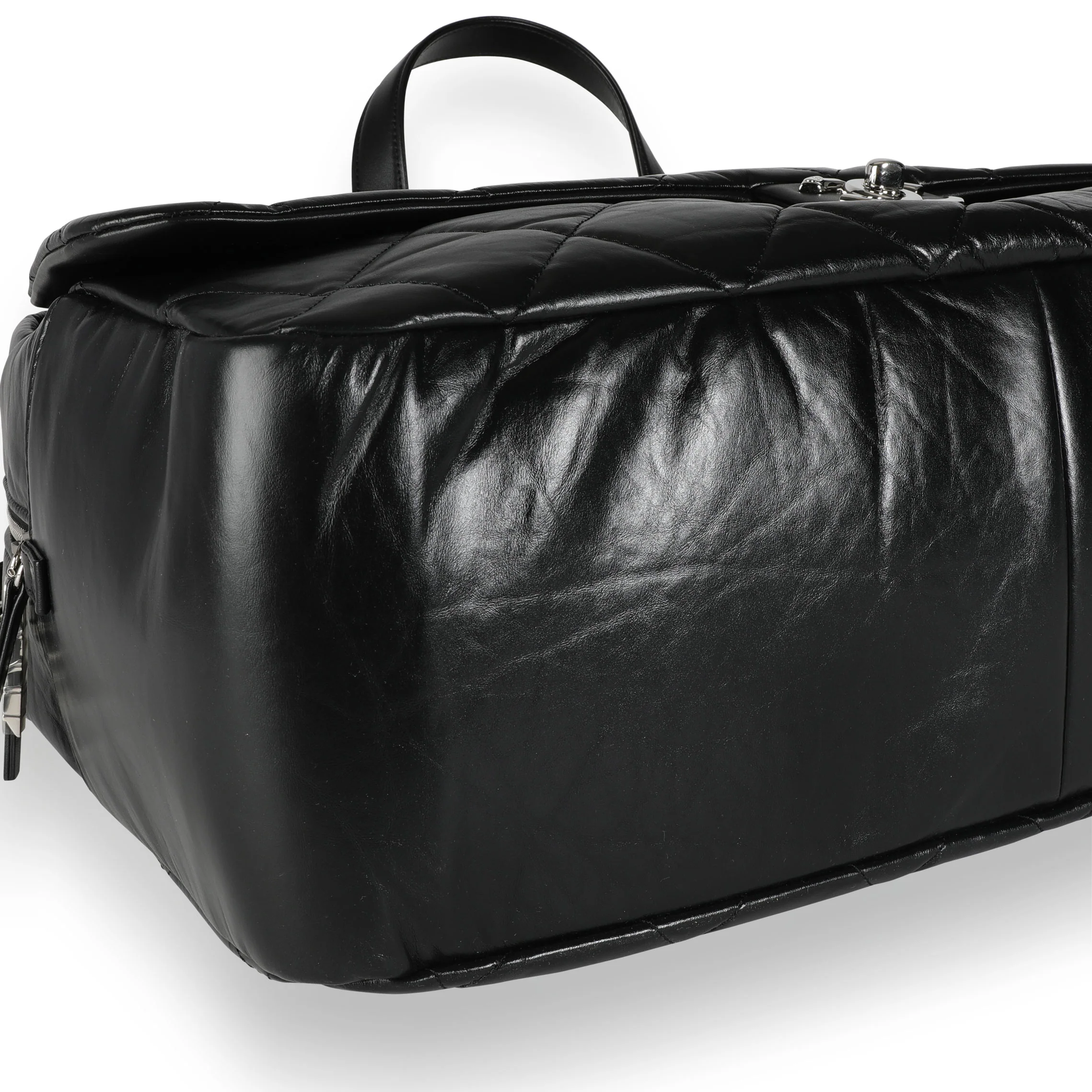 Chanel Black Quilted Calfskin Oversized Bowling Flap Bag - Image 5