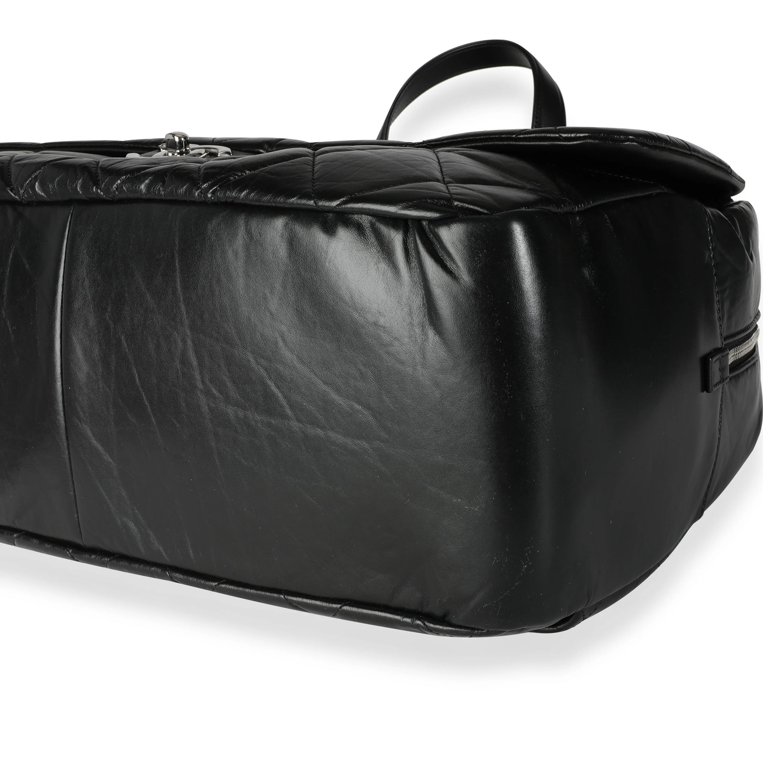 Chanel Black Quilted Calfskin Oversized Bowling Flap Bag - Image 6