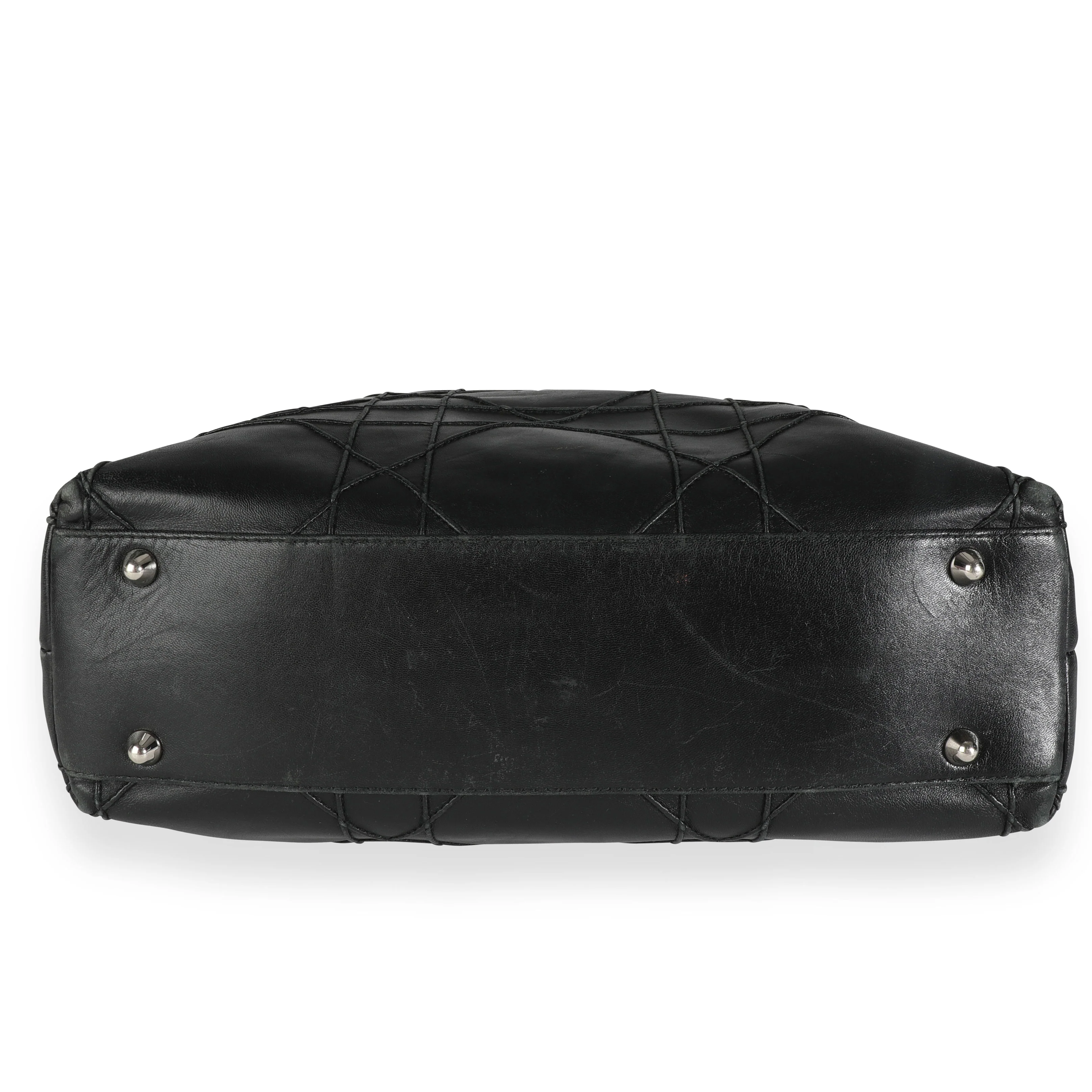 Christian Dior Black Cannage Lambskin Granville Chain Link XL Tote - Image 3